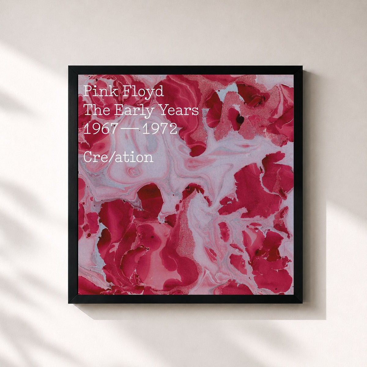 #noir Tableau carré de l'album The Early Years, 1967-1972, Cre/ation de Pink Floyd, cadre noir 32x32 cm