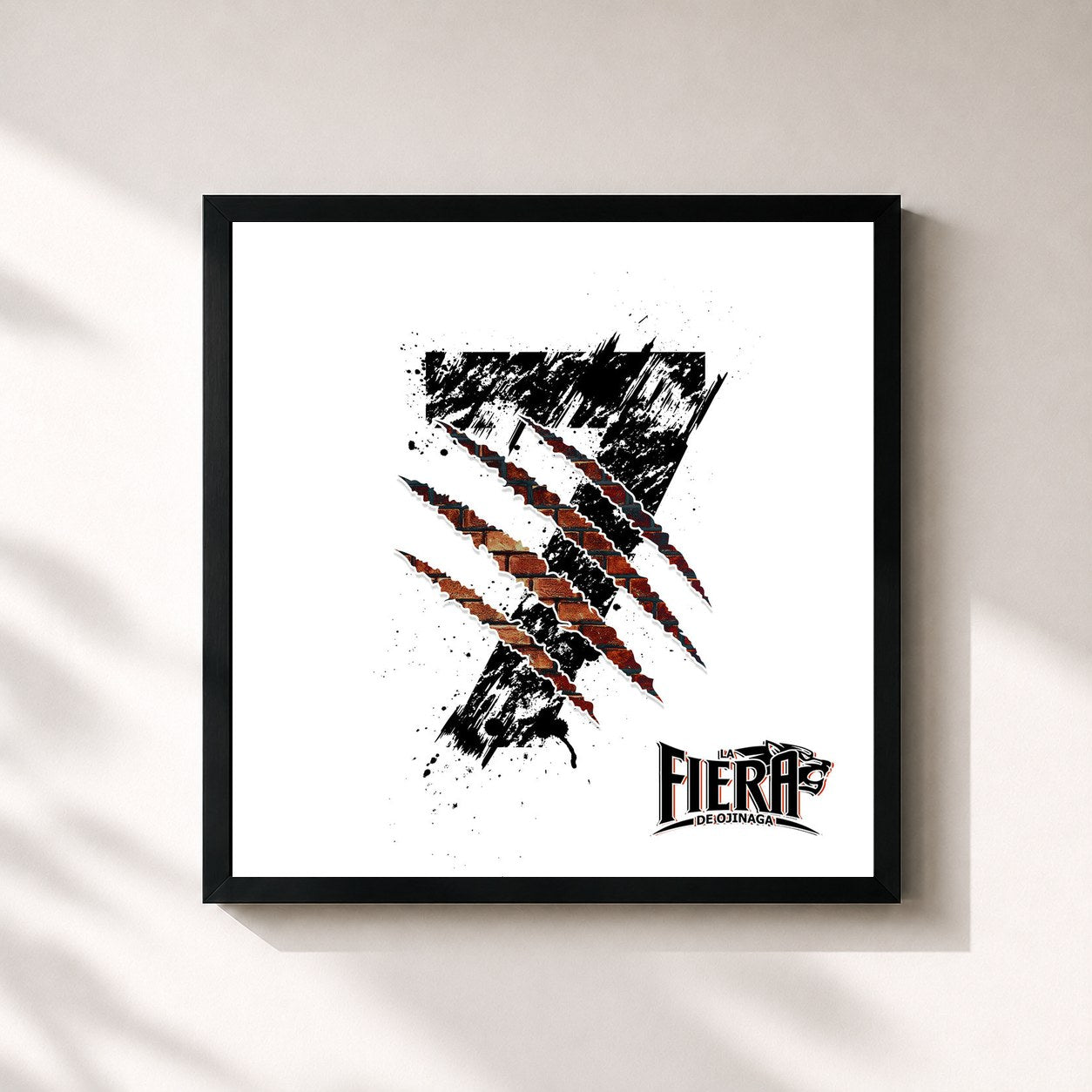 #noir Tableau carré de l'album 7 de La Fiera De Ojinaga, cadre noir 32x32 cm