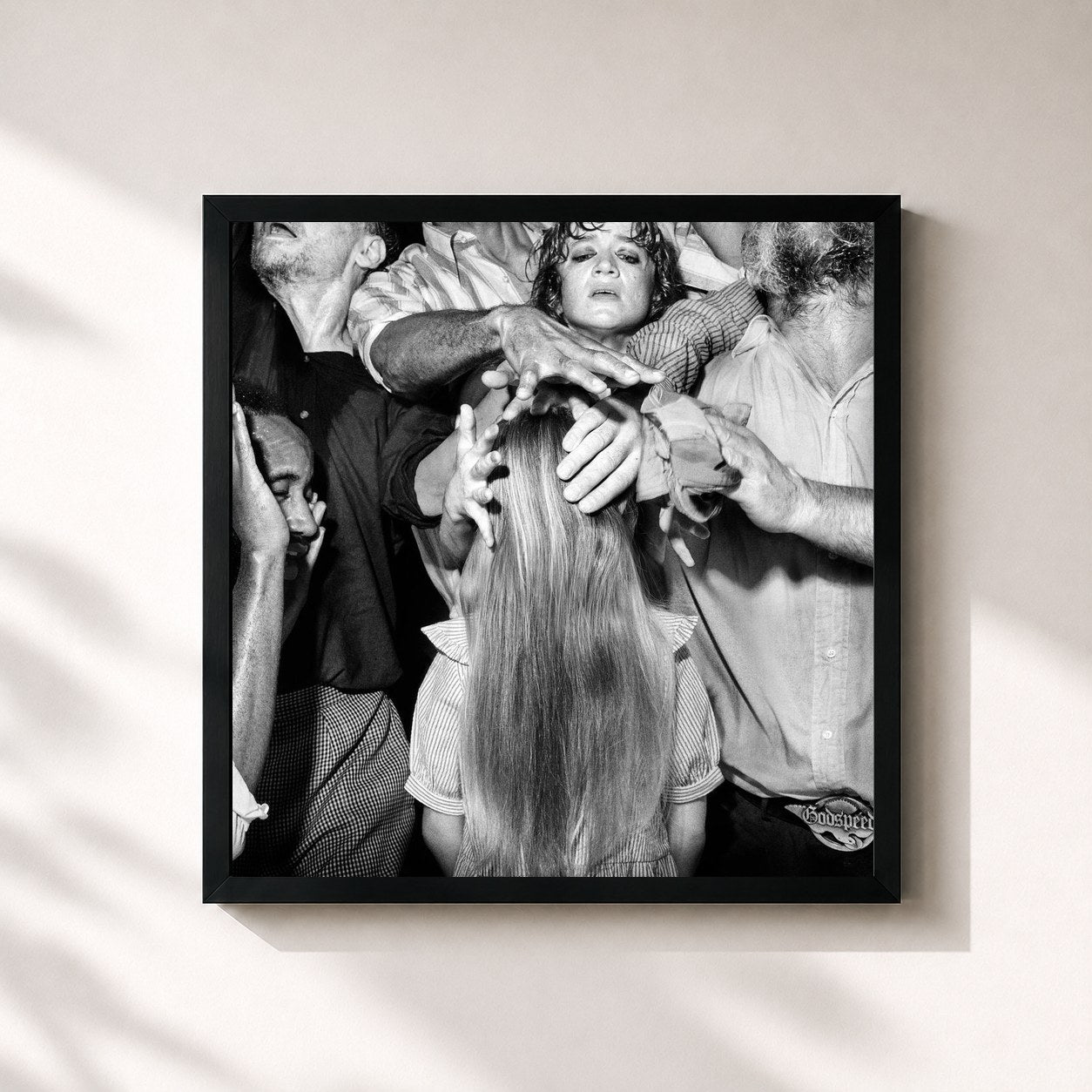 #noir Tableau carré de l'album Godspeed de The Blessed Madonna, cadre noir 32x32 cm