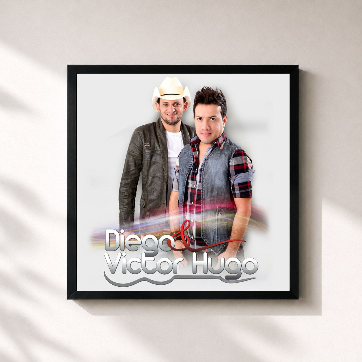 #noir Tableau carré de l'album Diego & Victor Hugo de Diego & Victor Hugo, cadre noir 32x32 cm