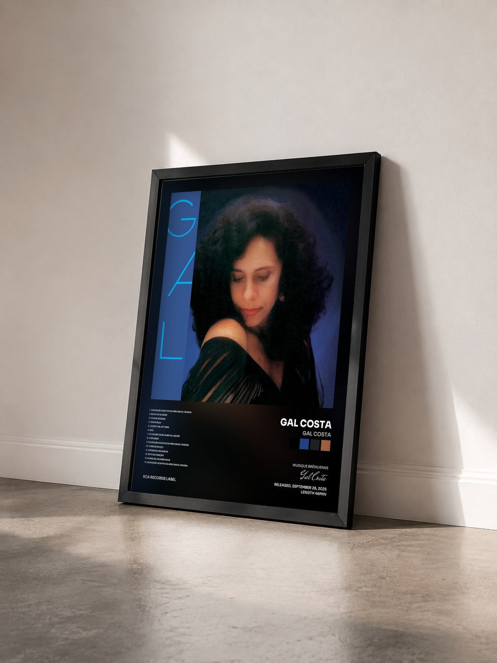 #noir Tableau de l'album Gal Costa de Gal Costa vu de trois quarts, cadre noir