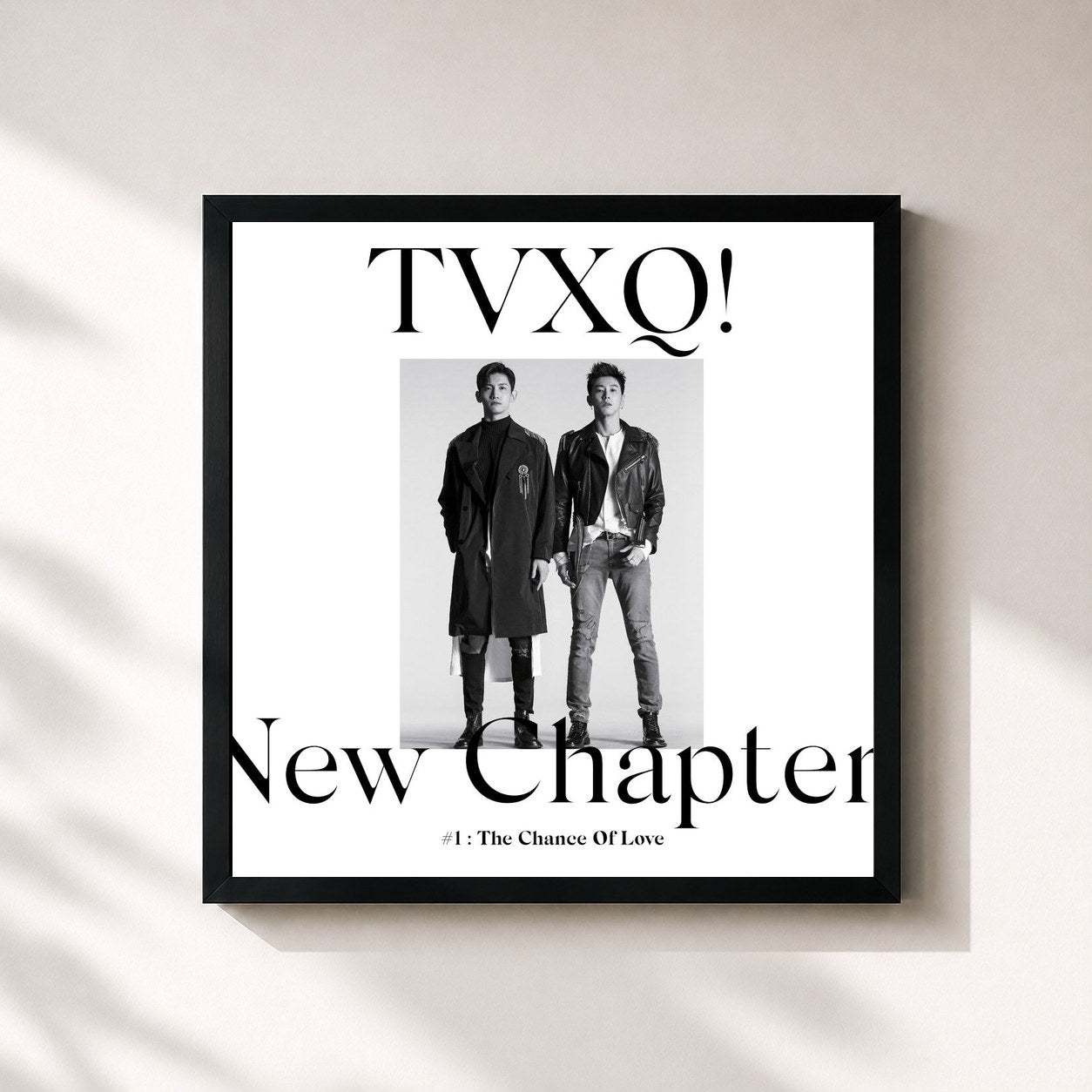 #noir Tableau carré de l'album New Chapter #1: The Chance of Love - The 8th Album de TVXQ!, cadre noir 32x32 cm