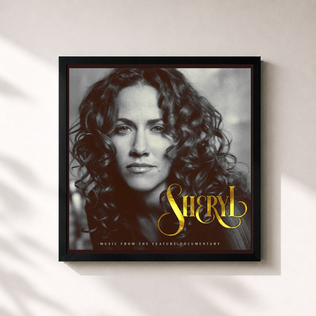#noir Tableau carré de l'album Sheryl: Music From The Feature Documentary de Sheryl Crow, cadre noir 32x32 cm