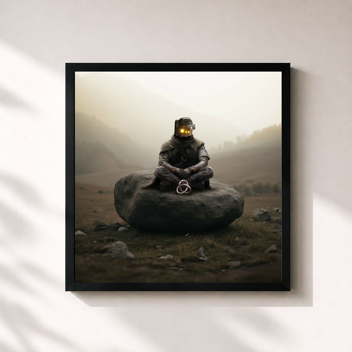 #noir Tableau carré de l'album Nebulous Nights - An Ambient Excursion into Profound Mysteries de Röyksopp, cadre noir 32x32 cm