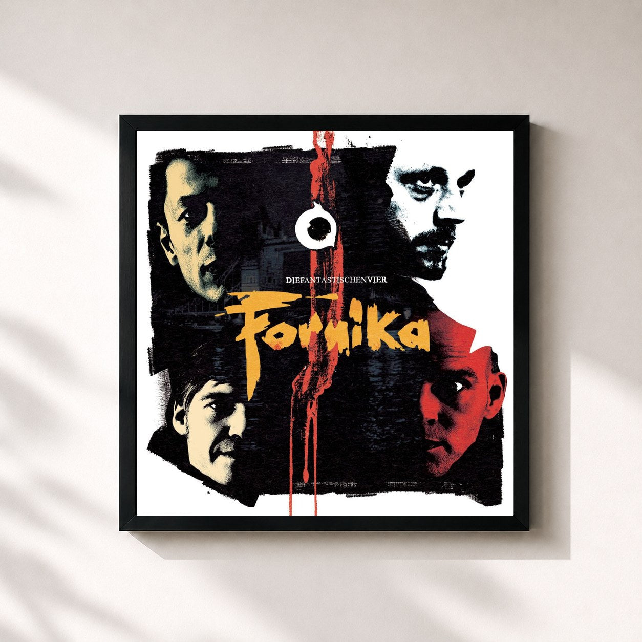 #noir Tableau carré de l'album Fornika de Die Fantastischen Vier, cadre noir 32x32 cm