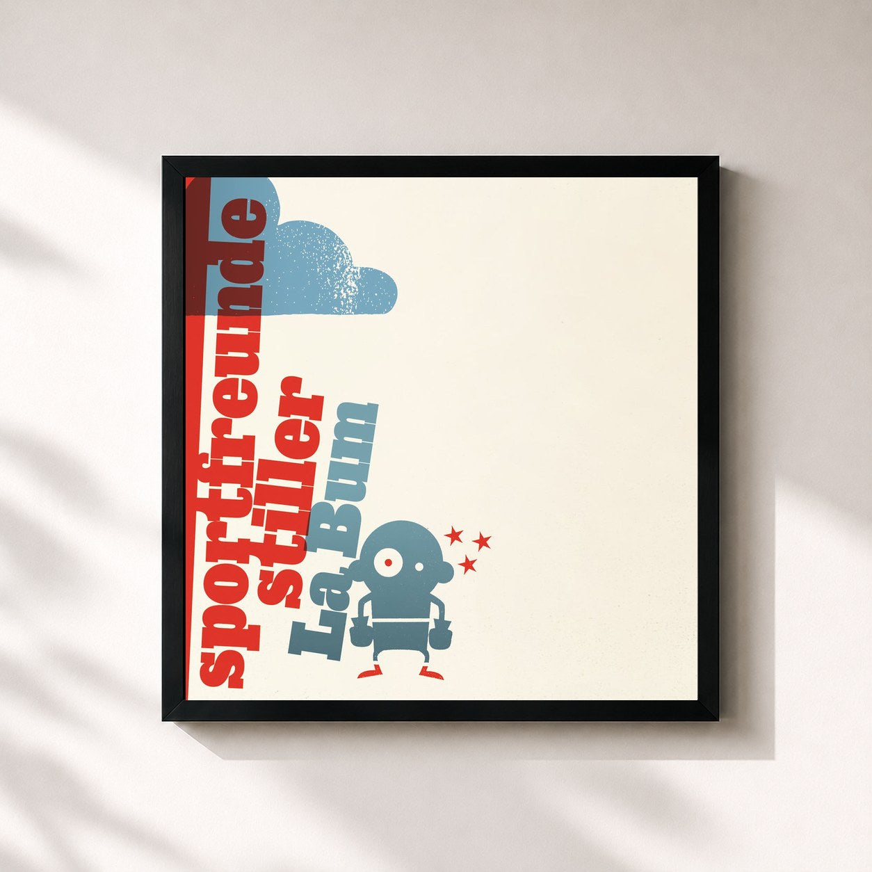 #noir Tableau carré de l'album La Bum (La Bonus Version) de Sportfreunde Stiller, cadre noir 32x32 cm