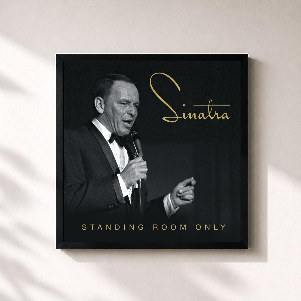#noir Tableau carré de l'album Standing Room Only de Frank Sinatra, cadre noir 32x32 cm