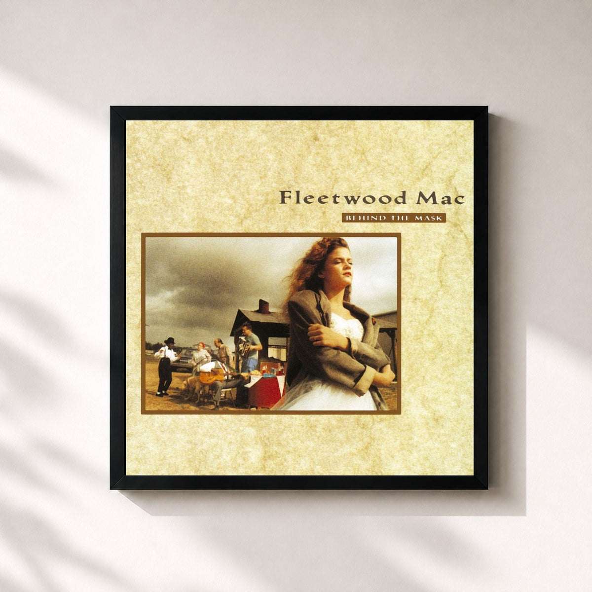 #noir Behind the Mask von Fleetwood Mac als quadratischer Kunstdruck, schwarzer Rahmen 32x32 cm