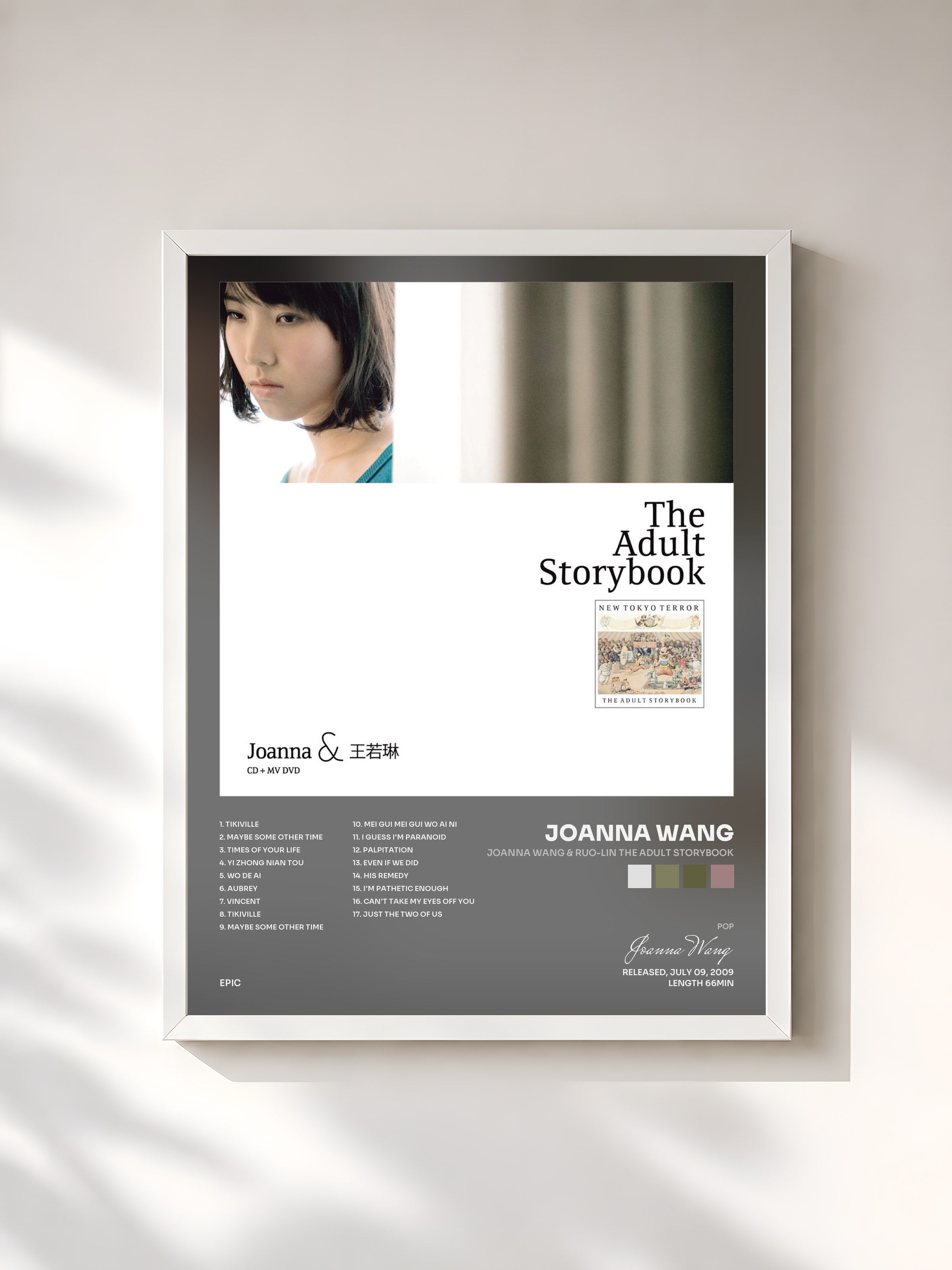 #blanc Tableau de l'album Joanna Wang & Ruo-Lin The Adult Storybook de Joanna Wang, cadre blanc, imprimé et encadré en France