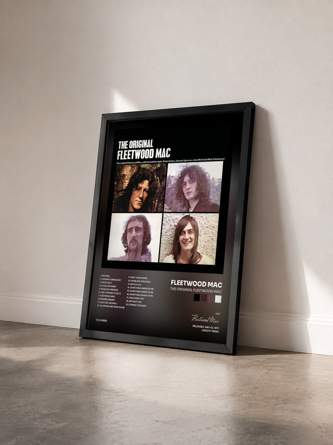 #noir The Original Fleetwood Mac von Fleetwood Mac als gerahmter Kunstdruck von schräg gesehen, schwarzer Rahmen