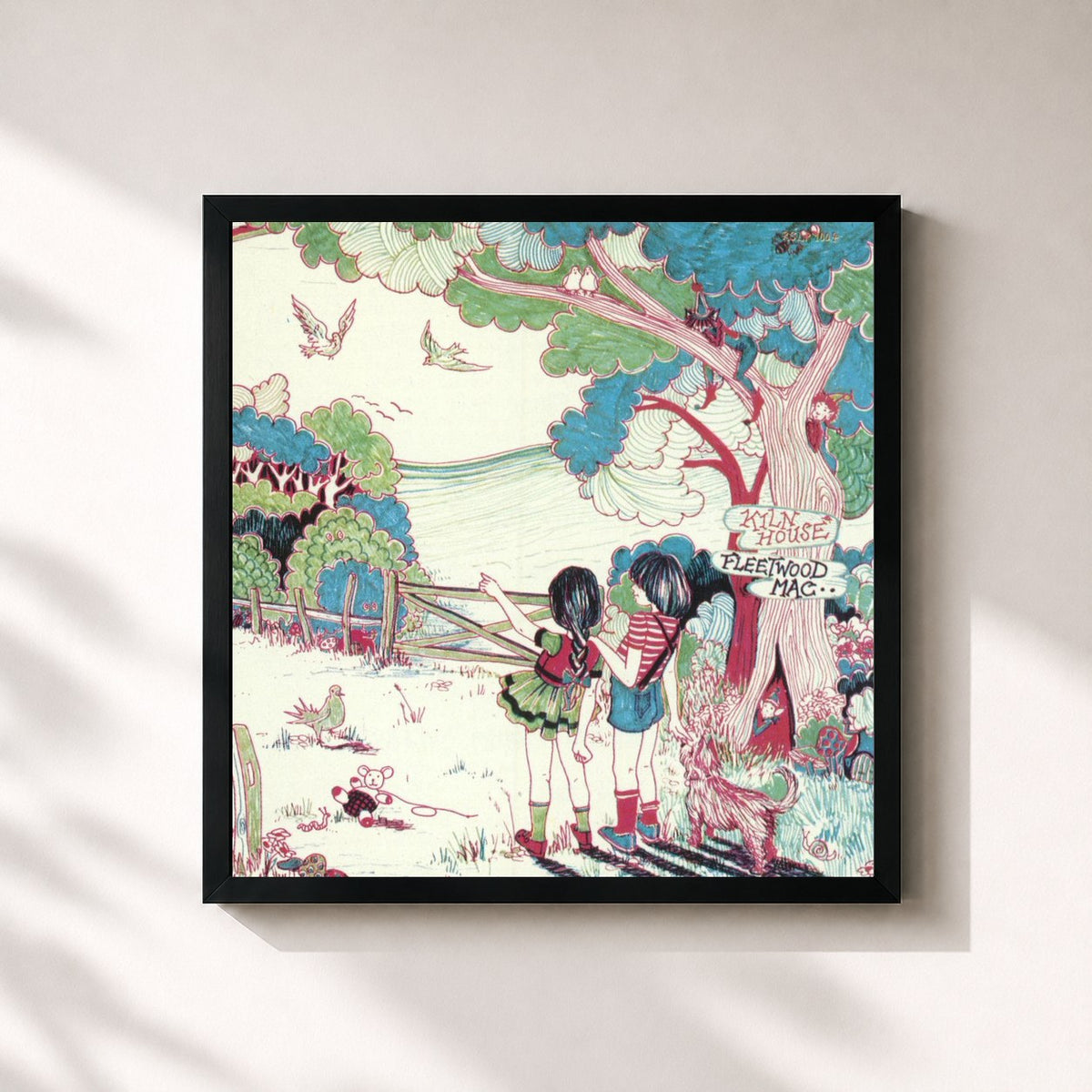 #noir Kiln House von Fleetwood Mac als quadratischer Kunstdruck, schwarzer Rahmen 32x32 cm