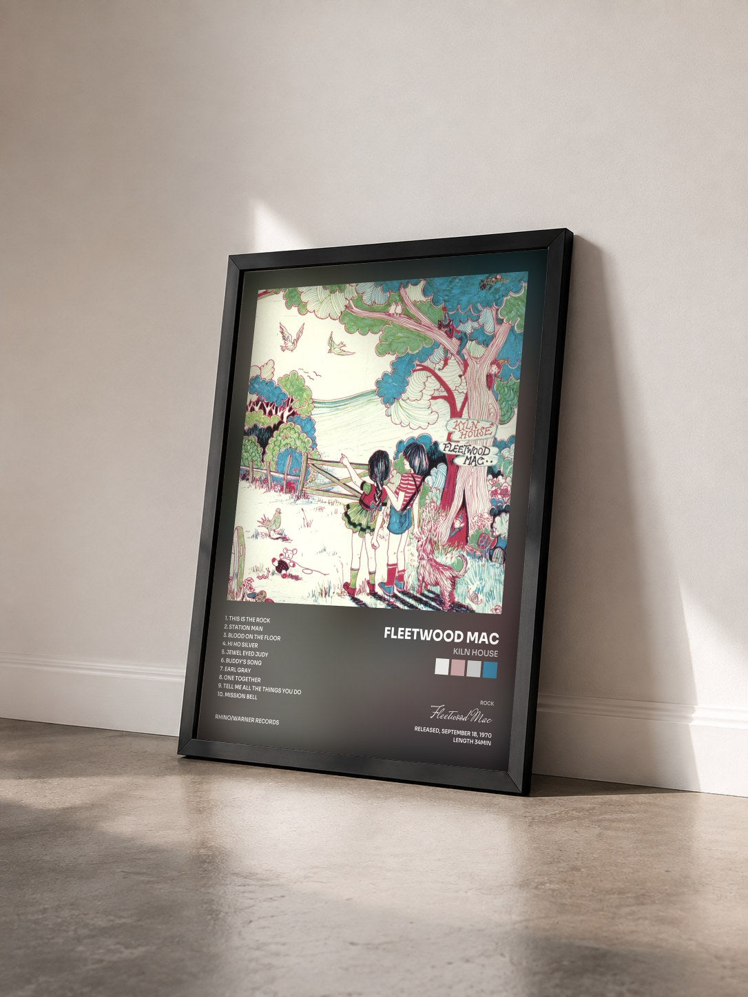 #noir Kiln House von Fleetwood Mac als gerahmter Kunstdruck von schräg gesehen, schwarzer Rahmen