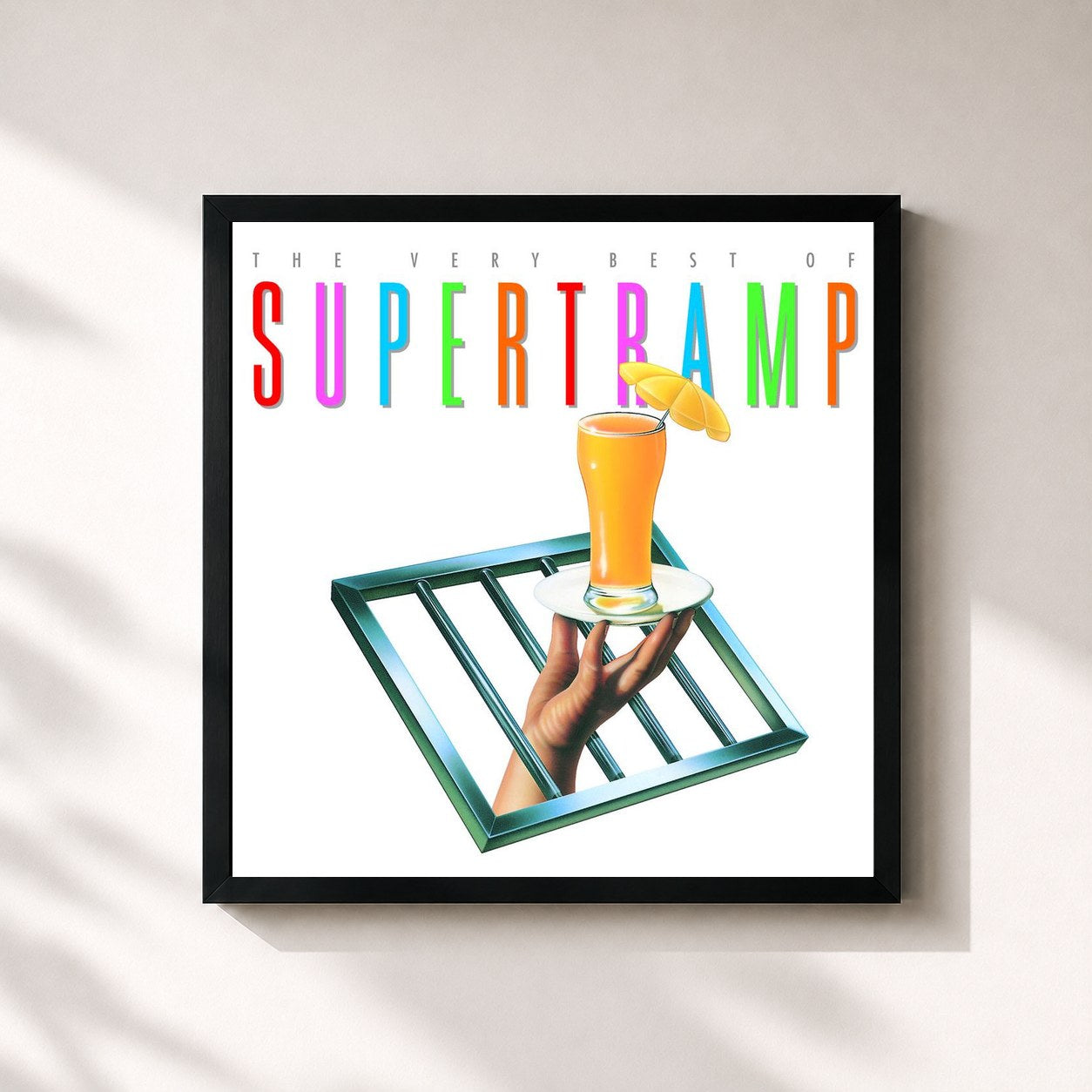 #noir Tableau carré de l'album The Very Best Of Supertramp de Supertramp, cadre noir 32x32 cm