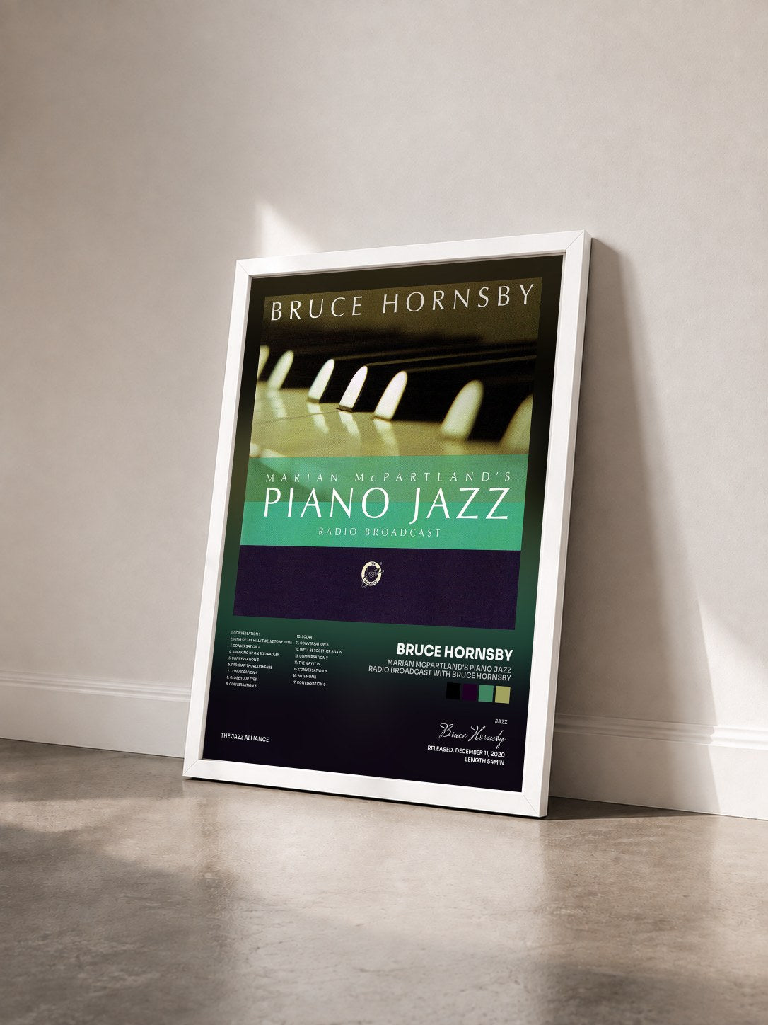 #blanc Tableau de l'album Marian McPartland's Piano Jazz Radio Broadcast With Bruce Hornsby de Bruce Hornsby vu de trois quarts, cadre blanc