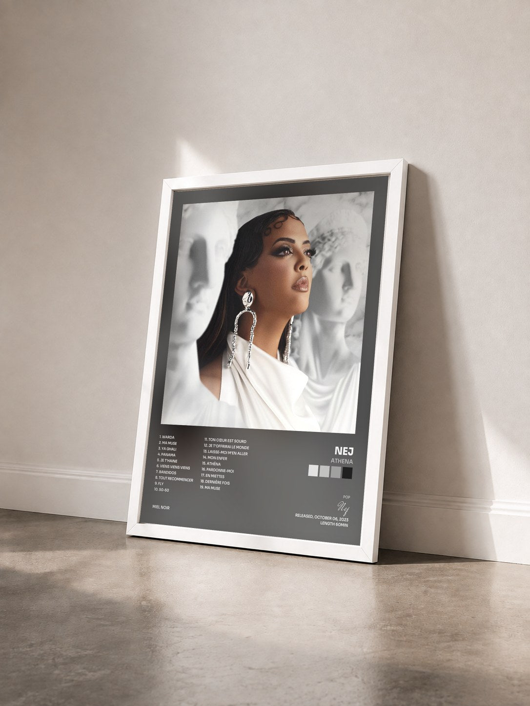 #blanc Tableau de l'album ATHENA de Nej vu de trois quarts, cadre blanc