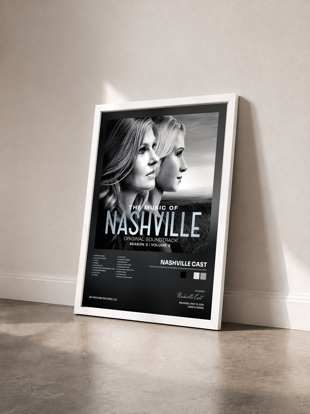 #blanc Tableau de l'album The Music Of Nashville Original Soundtrack Season 3 Volume 2 de Nashville Cast vu de trois quarts, cadre blanc