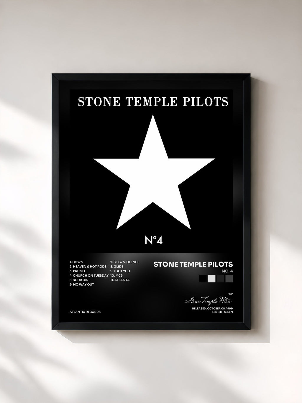 #noir No. 4 di Stone Temple Pilots in stampa incorniciata, cornice nera, stampata e incorniciata in Francia