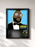 #noir Tableau de l'album ShegueyVara 2 de Gradur, cadre noir, imprimé et encadré en France