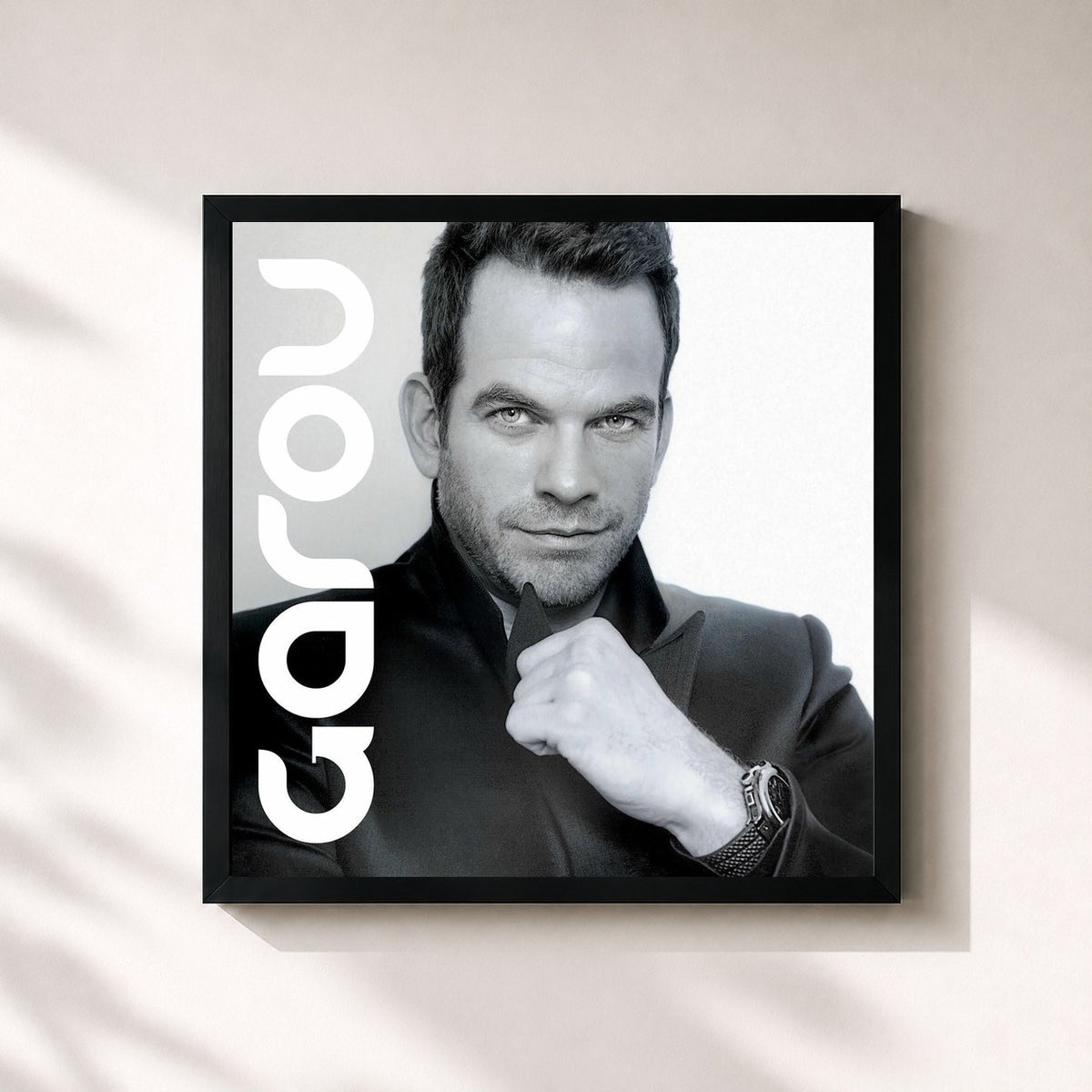 #noir Garou by Garou as a square framed art print, black 32x32 cm frame