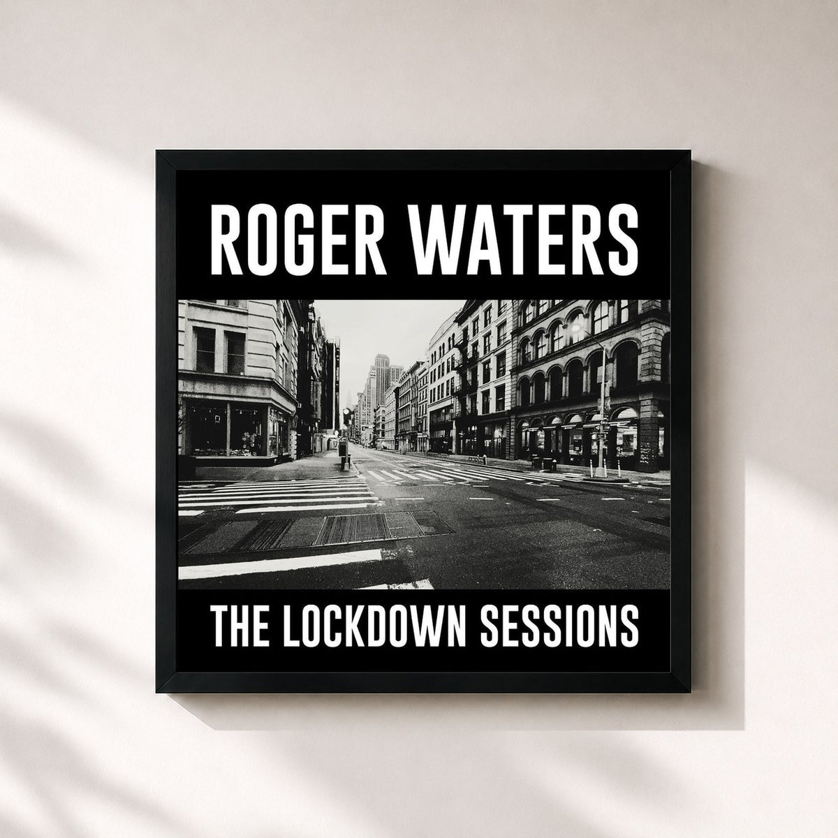 #noir Tableau carré de l'album The Lockdown Sessions de Roger Waters, cadre noir 32x32 cm