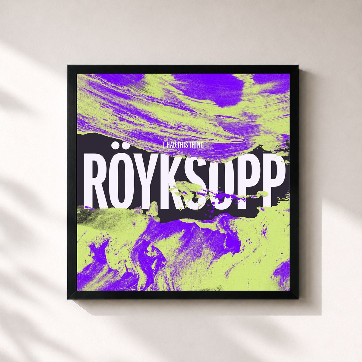 #noir Tableau carré de l'album I Had This Thing (Remixes) de Röyksopp, cadre noir 32x32 cm