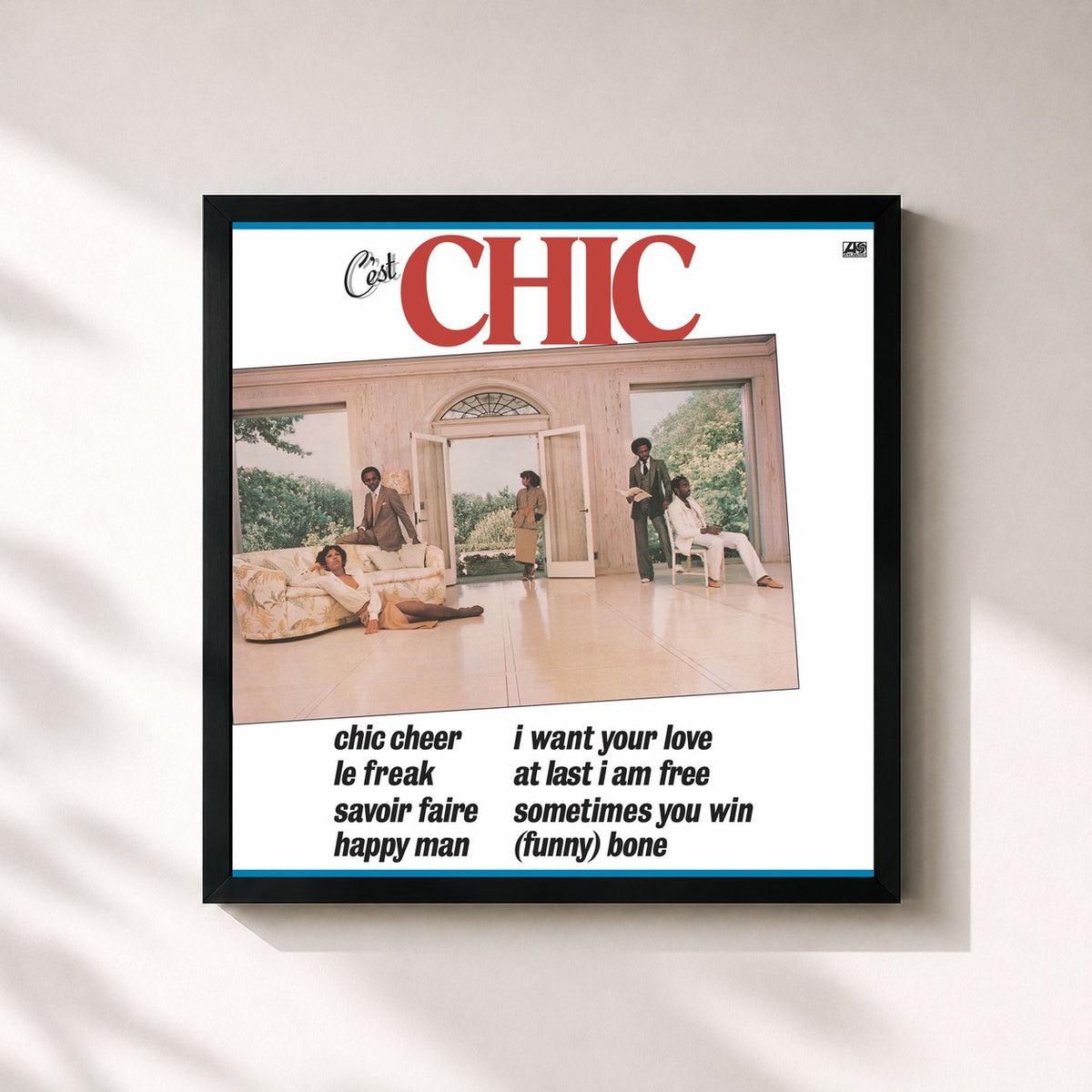 #noir Tableau carré de l'album C'est Chic (2018 Remaster) de Chic, cadre noir 32x32 cm