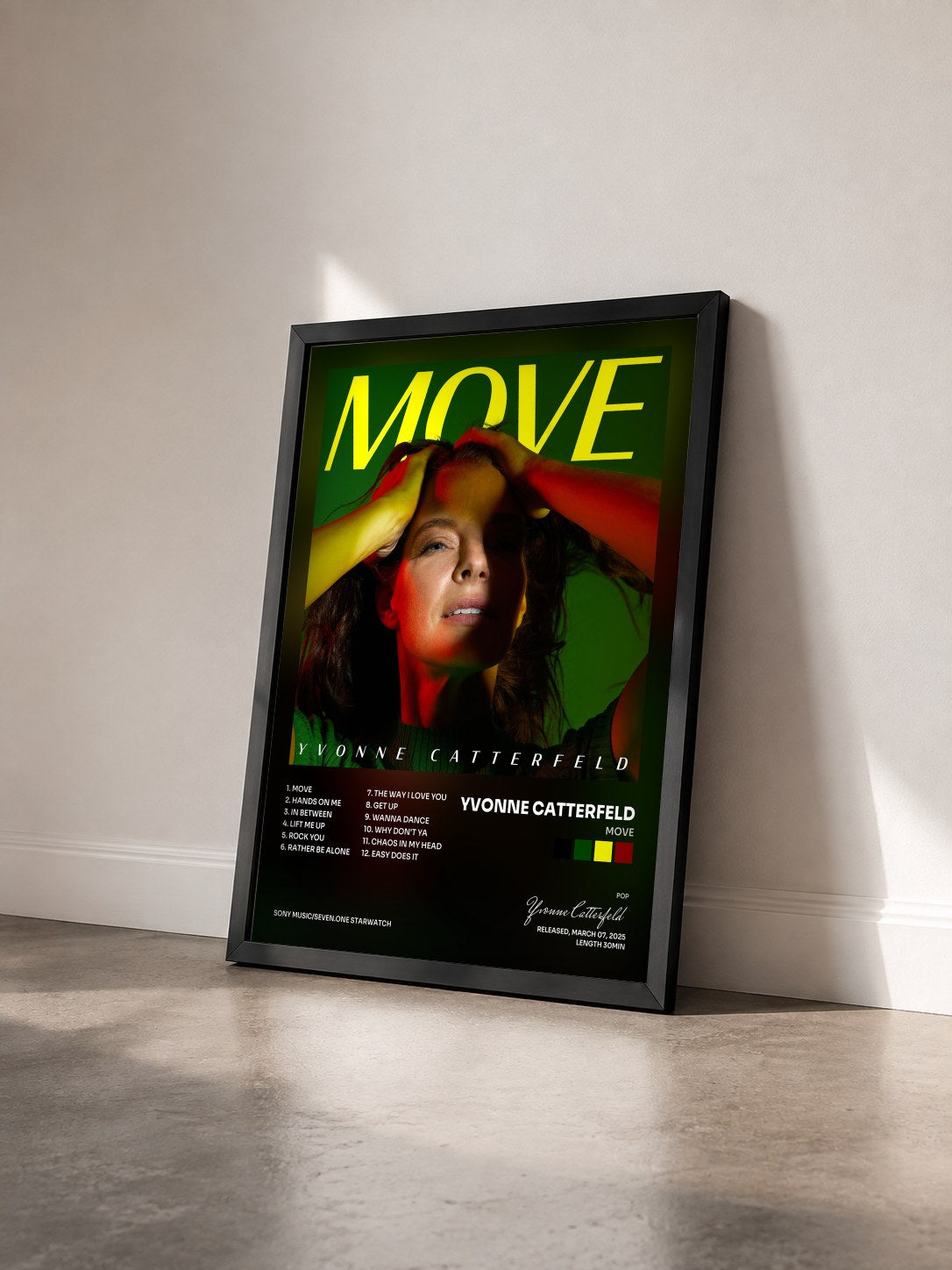 #noir Tableau de l'album Move de Yvonne Catterfeld vu de trois quarts, cadre noir