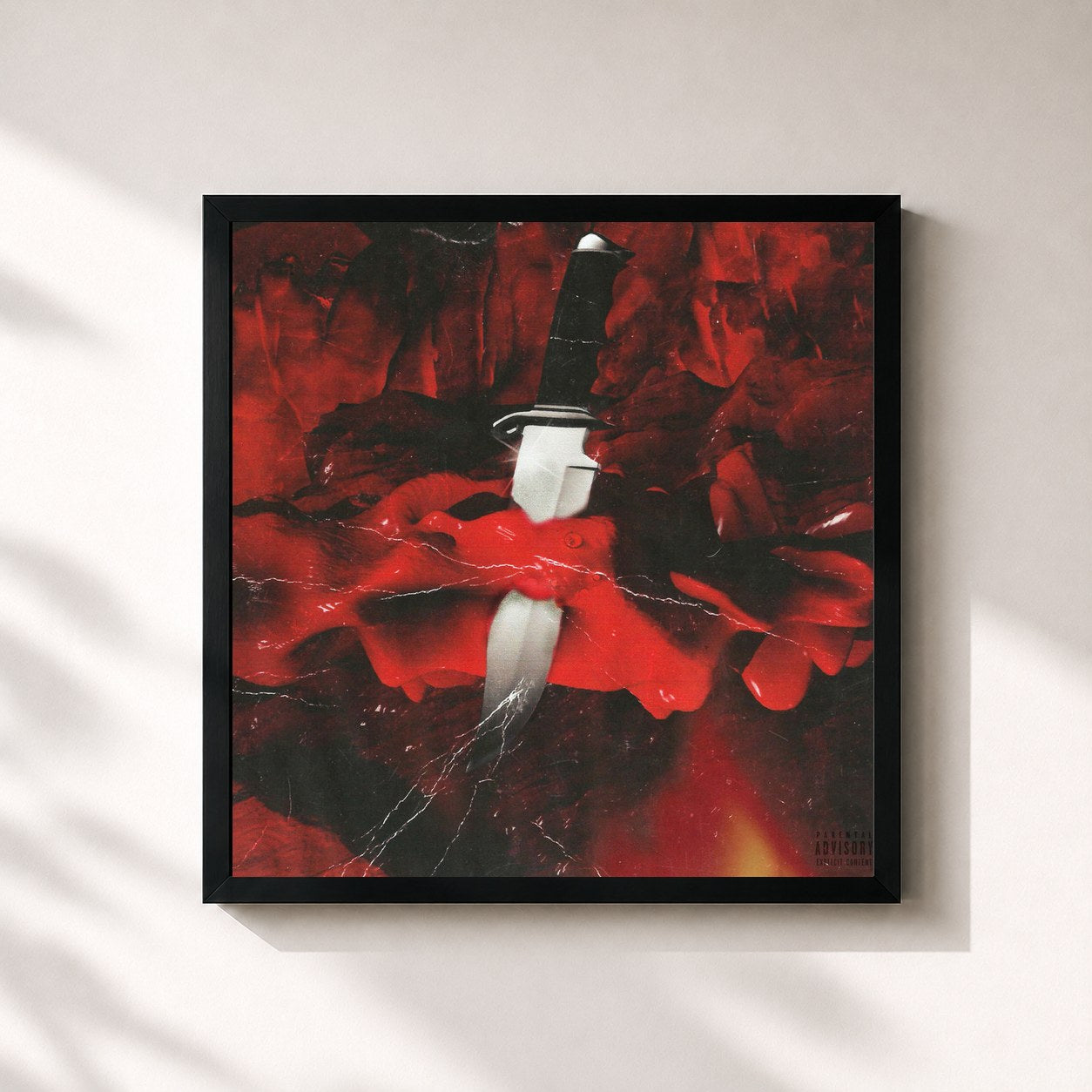 #noir Savage Mode de 21 Savage en lámina cuadrada enmarcada, marco negro de 32x32 cm