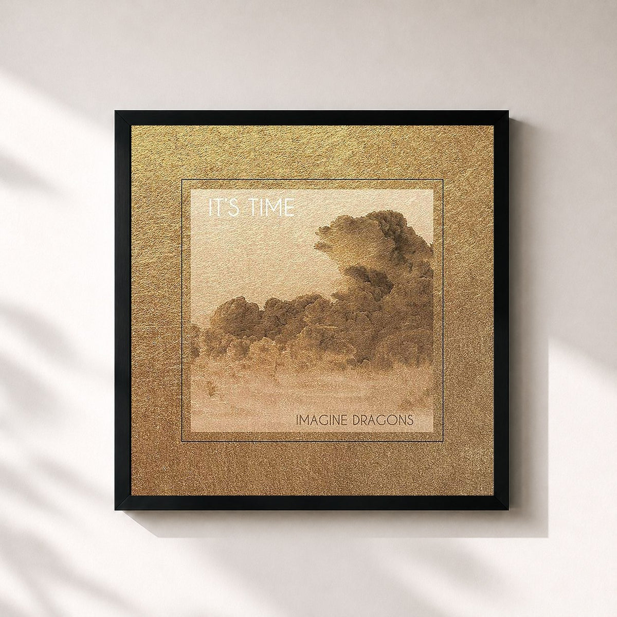 #noir Tableau carré de l'album It’s Time EP de Imagine Dragons, cadre noir 32x32 cm