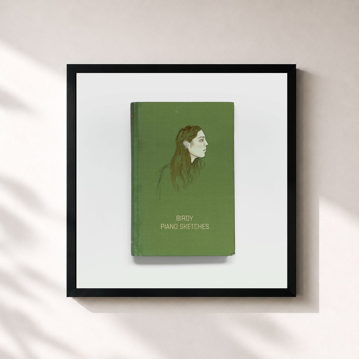 #noir Tableau carré de l'album Piano Sketches de Birdy, cadre noir 32x32 cm