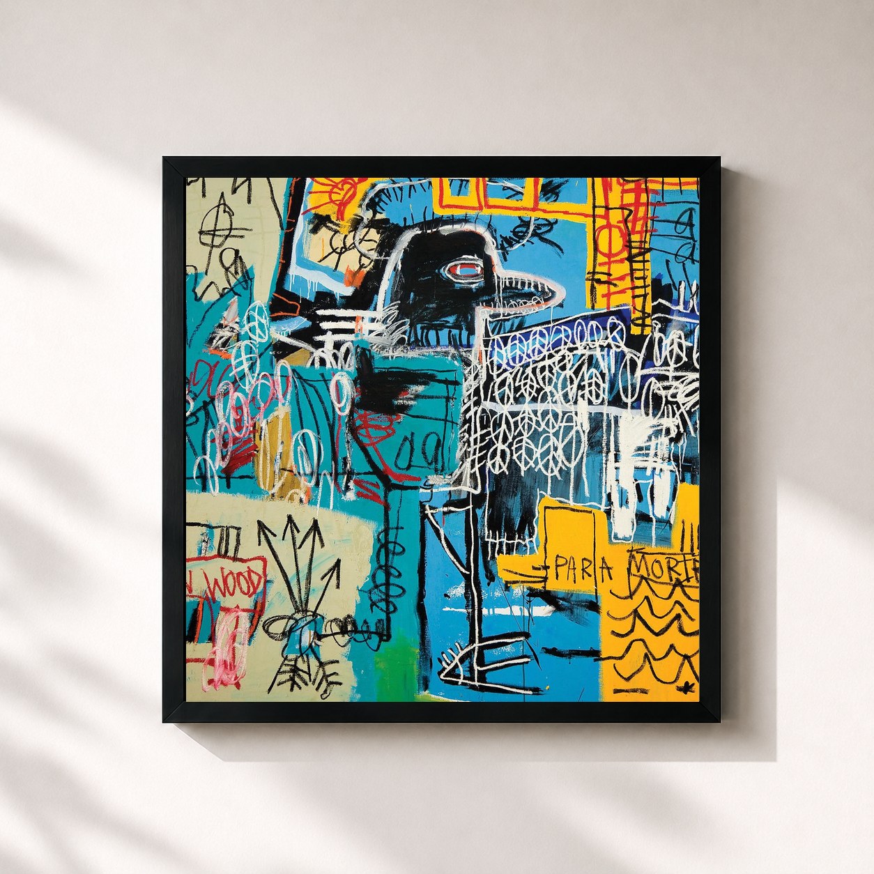 #noir Tableau carré de l'album The New Abnormal de The Strokes, cadre noir 32x32 cm