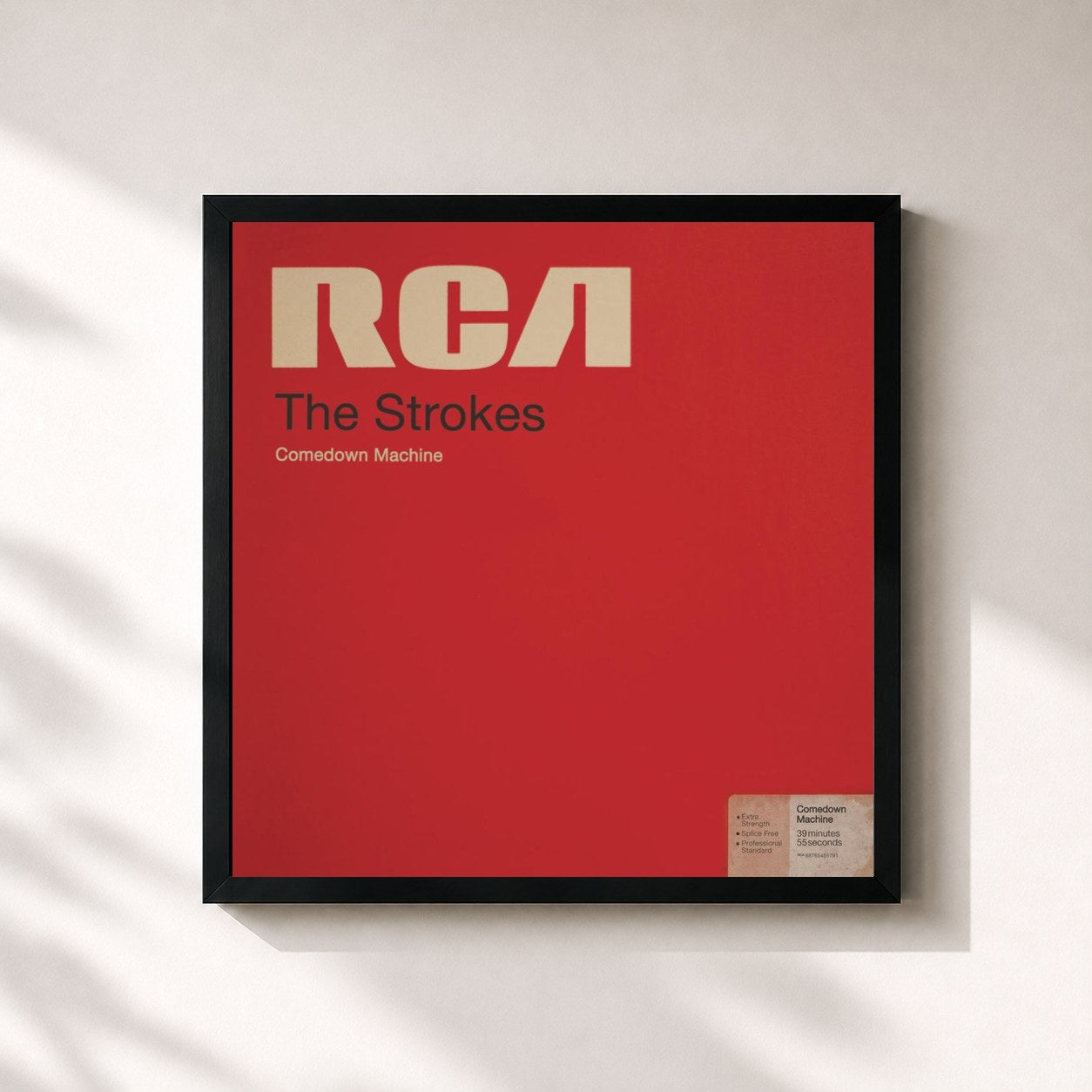 #noir Comedown Machine de The Strokes en lámina cuadrada enmarcada, marco negro de 32x32 cm