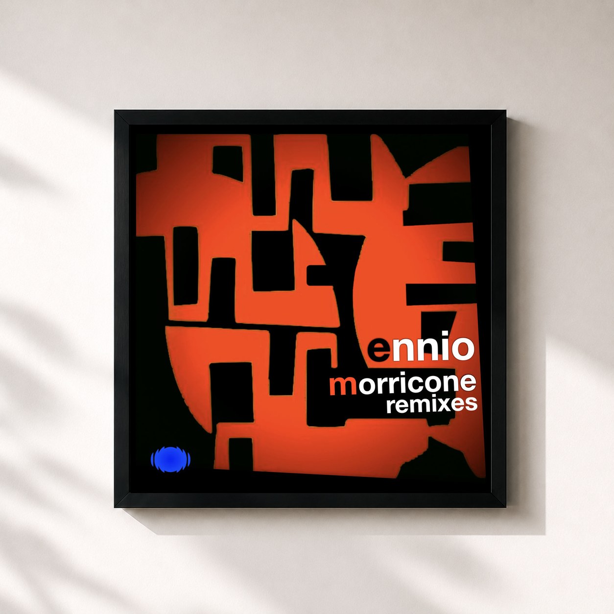 #noir Tableau carré de l'album Ennio Morricone Remixes (2021 Remastered Version) de Ennio Morricone, cadre noir 32x32 cm