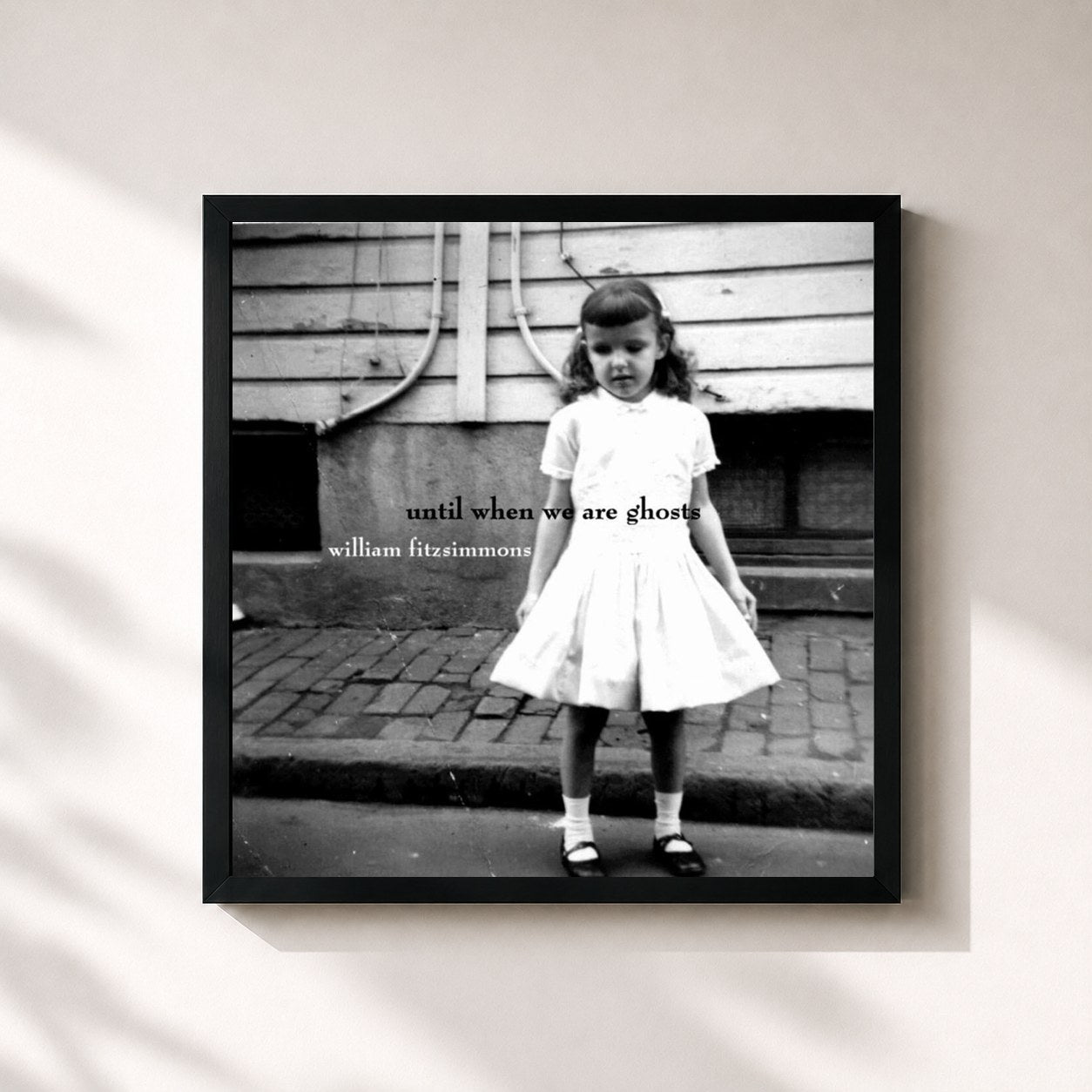 #noir Tableau carré de l'album Until When We Are Ghosts de William Fitzsimmons, cadre noir 32x32 cm