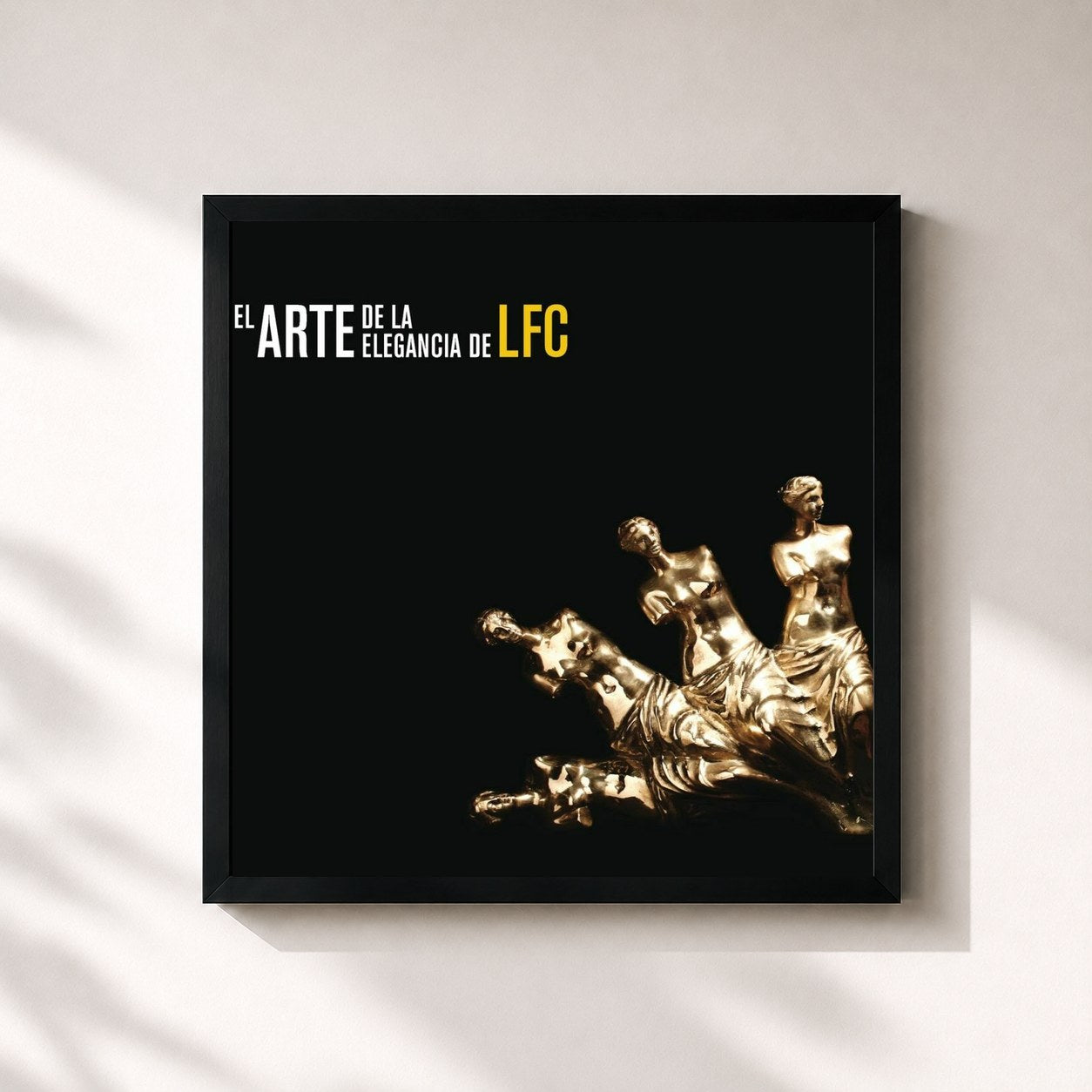 #noir Tableau carré de l'album El Arte de la Elegancia de LFC de Los Fabulosos Cadillacs, cadre noir 32x32 cm