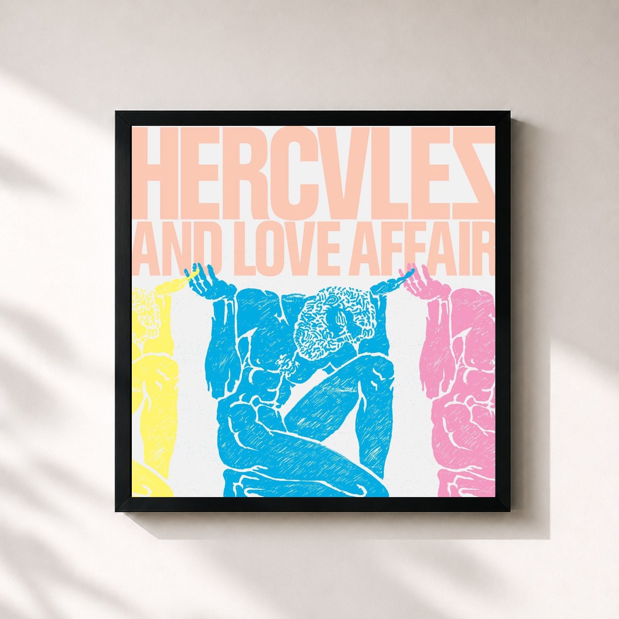 #noir Tableau carré de l'album Hercules & Love Affair de Hercules & Love Affair, cadre noir 32x32 cm