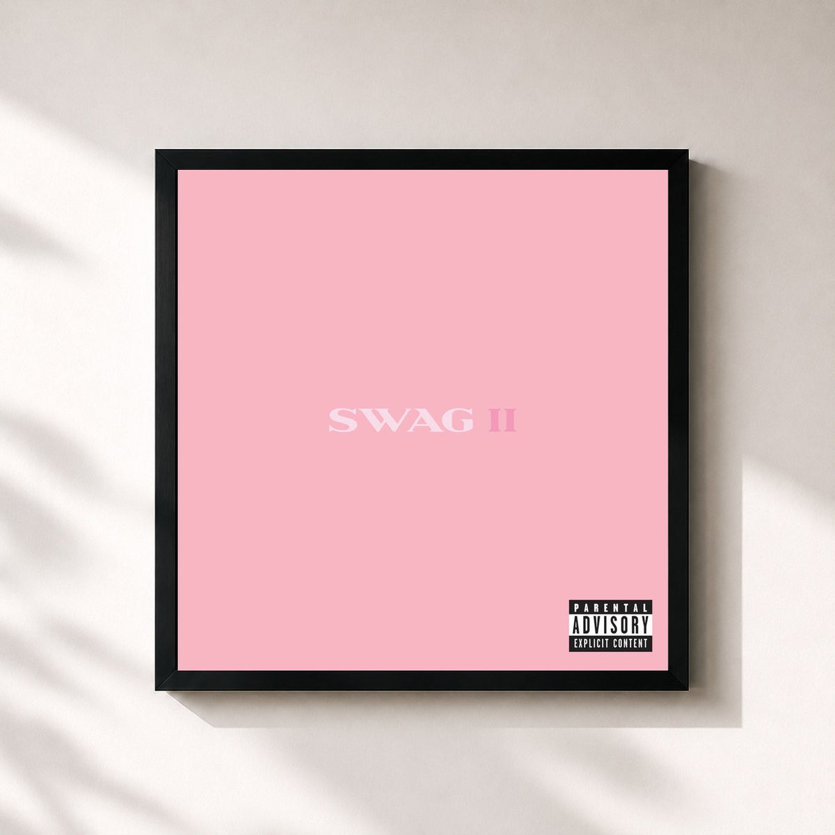 #noir Tableau carré de l'album SWAG II de Justin Bieber, cadre noir 32x32 cm