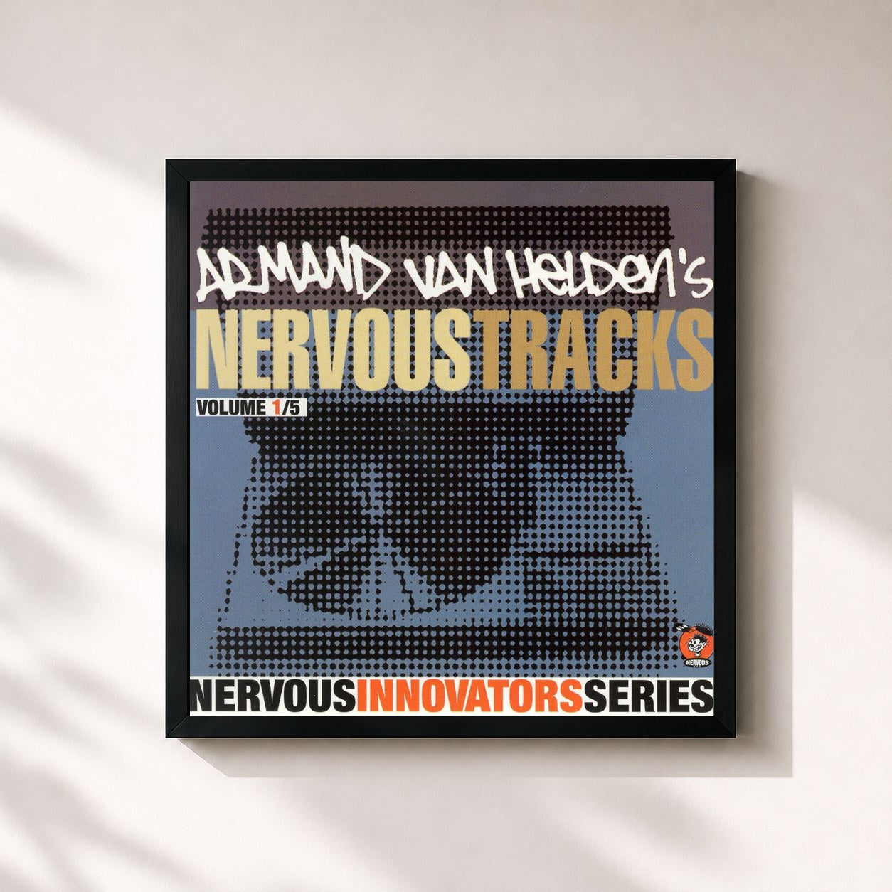 #noir Tableau carré de l'album Armand Van Helden's Nervous Tracks de Armand van Helden, cadre noir 32x32 cm