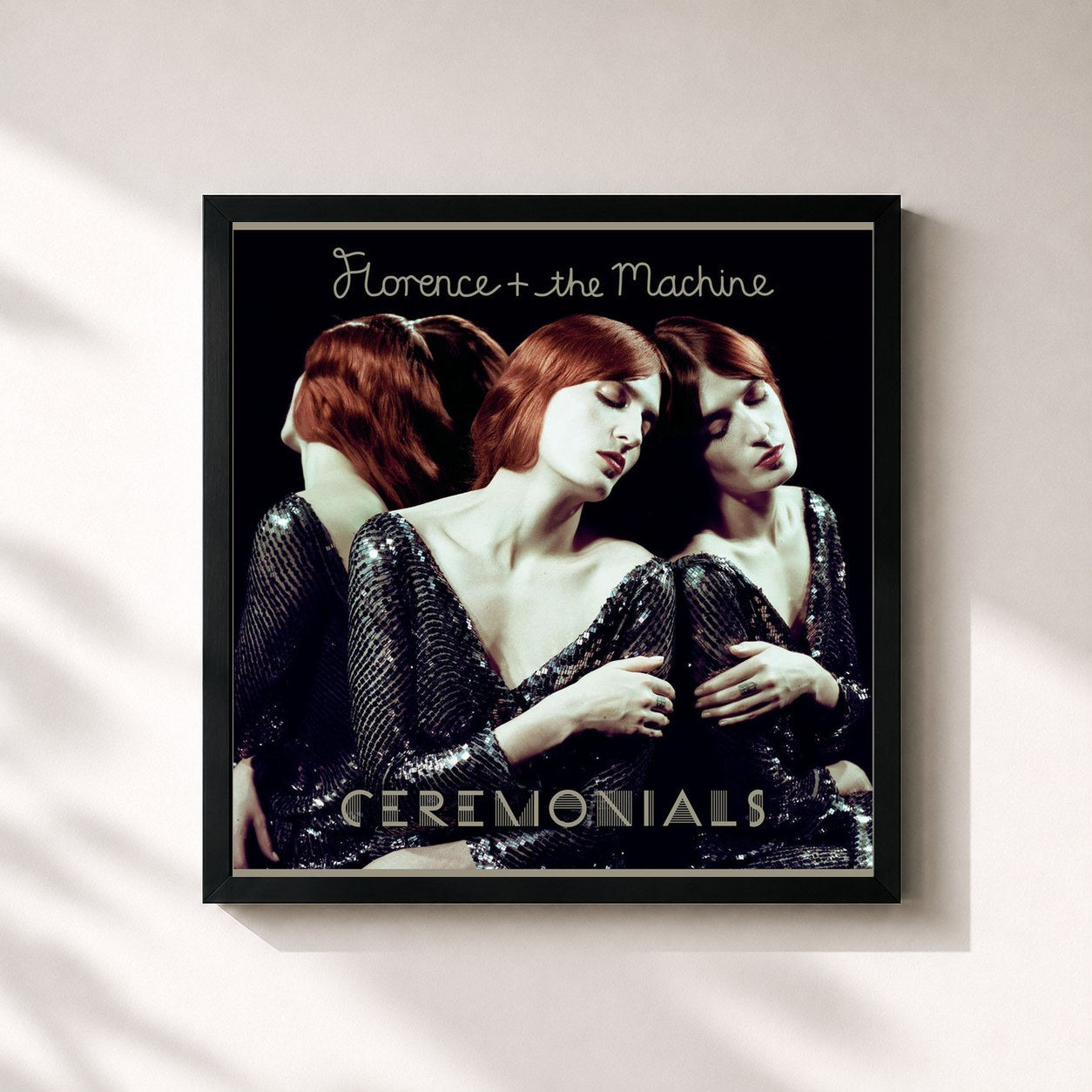 #noir Tableau carré de l'album Ceremonials de Florence + The Machine, cadre noir 32x32 cm