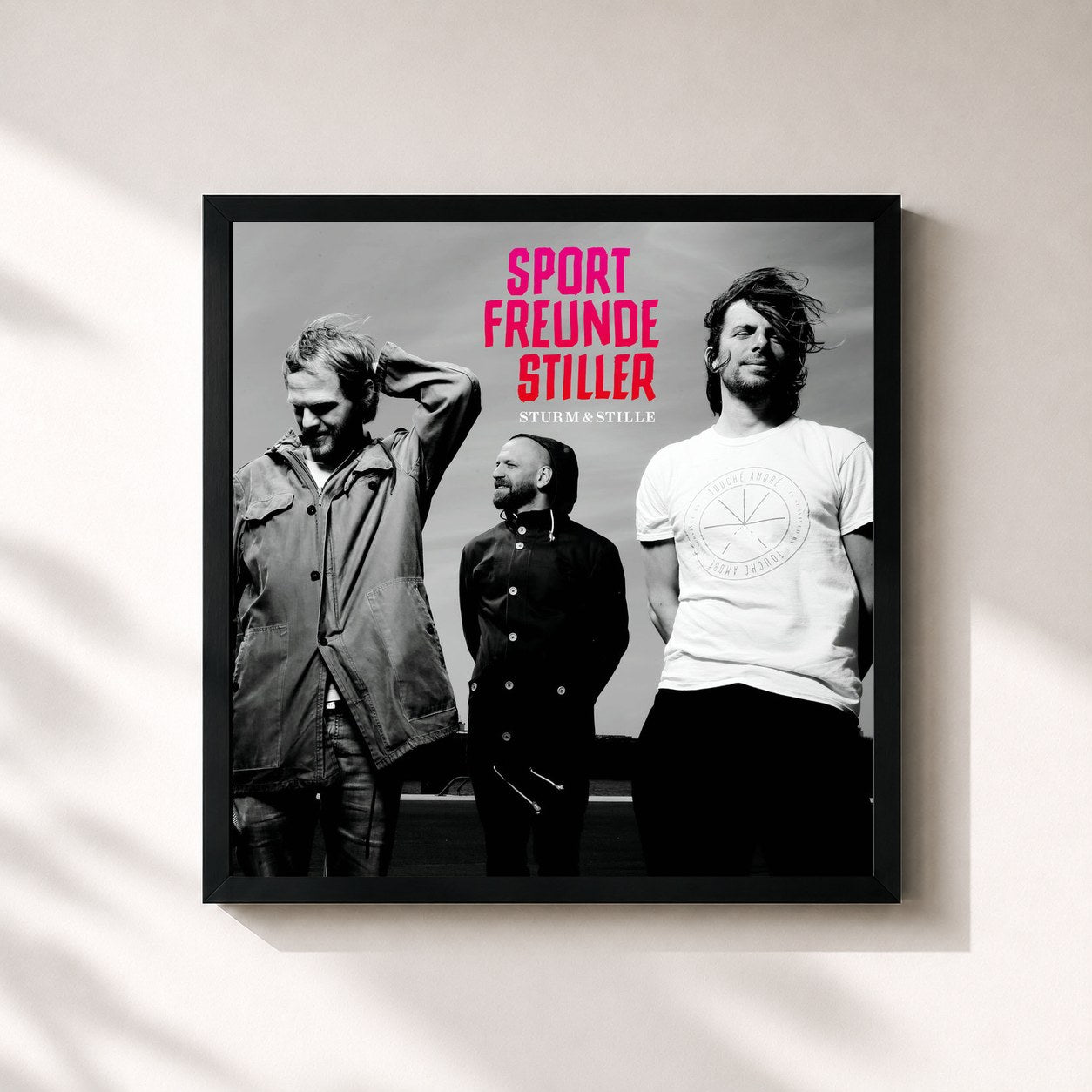 #noir Tableau carré de l'album Sturm & Stille de Sportfreunde Stiller, cadre noir 32x32 cm