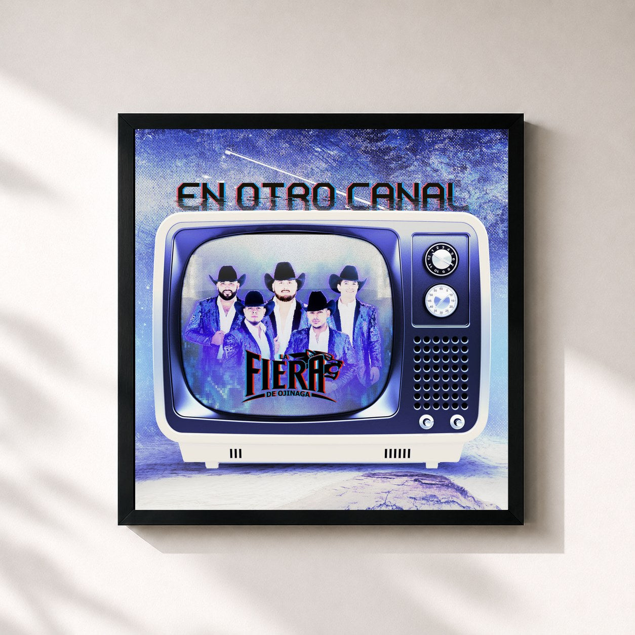 #noir Tableau carré de l'album En Otro Canal de La Fiera De Ojinaga, cadre noir 32x32 cm