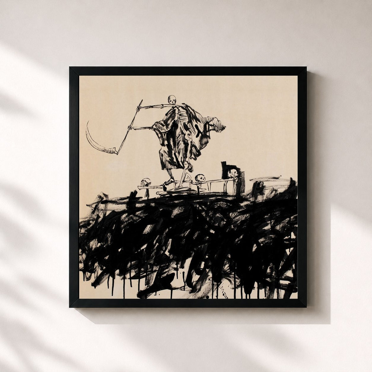 #noir Life Is But a Dream… by Avenged Sevenfold as a square framed art print, black 32x32 cm frame