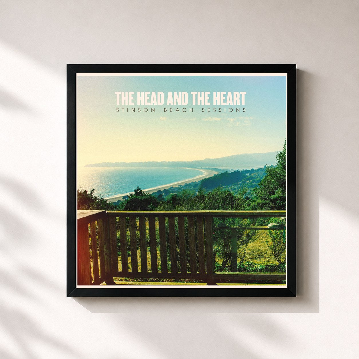 #noir Tableau carré de l'album Stinson Beach Sessions de The Head And The Heart, cadre noir 32x32 cm