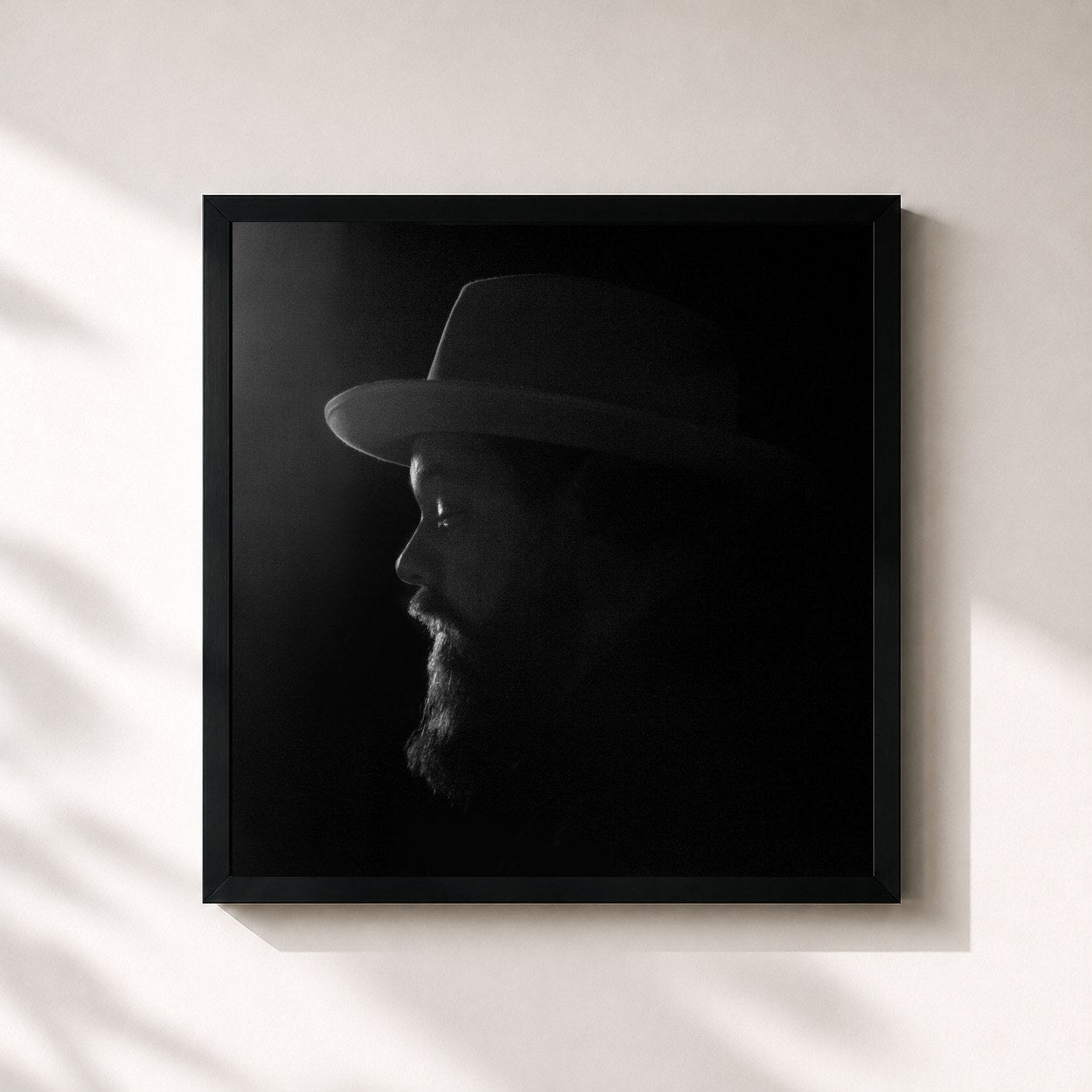 #noir Tableau carré de l'album Tearing at the Seams de Nathaniel Rateliff & The Night Sweats, cadre noir 32x32 cm