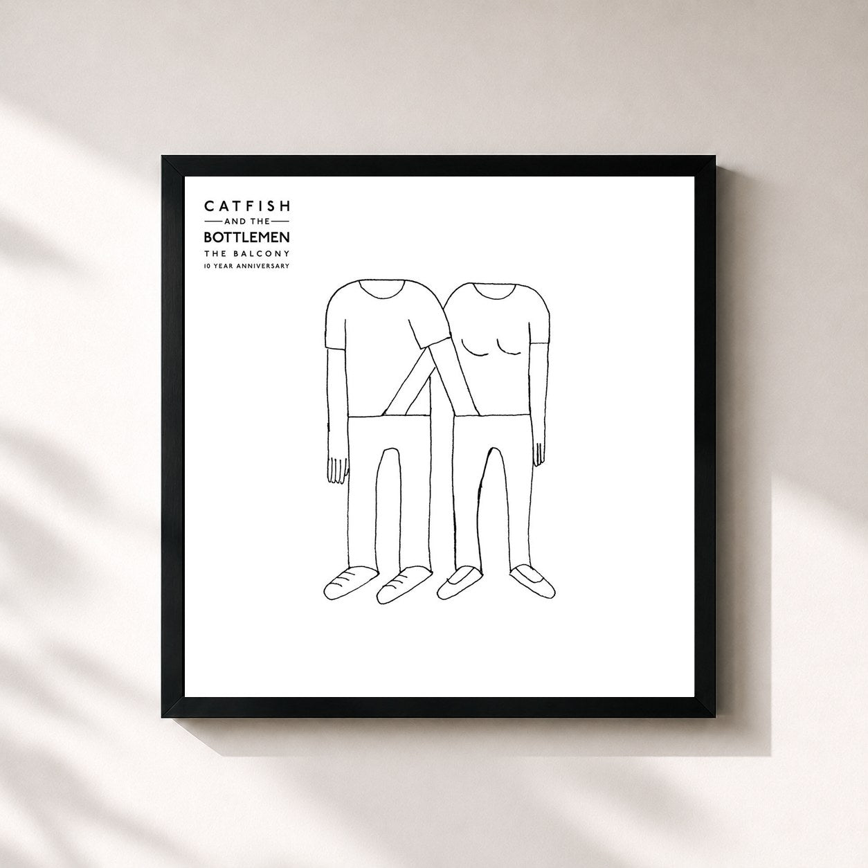 #noir Tableau carré de l'album The Balcony (10 Year Anniversary) de Catfish and the Bottlemen, cadre noir 32x32 cm