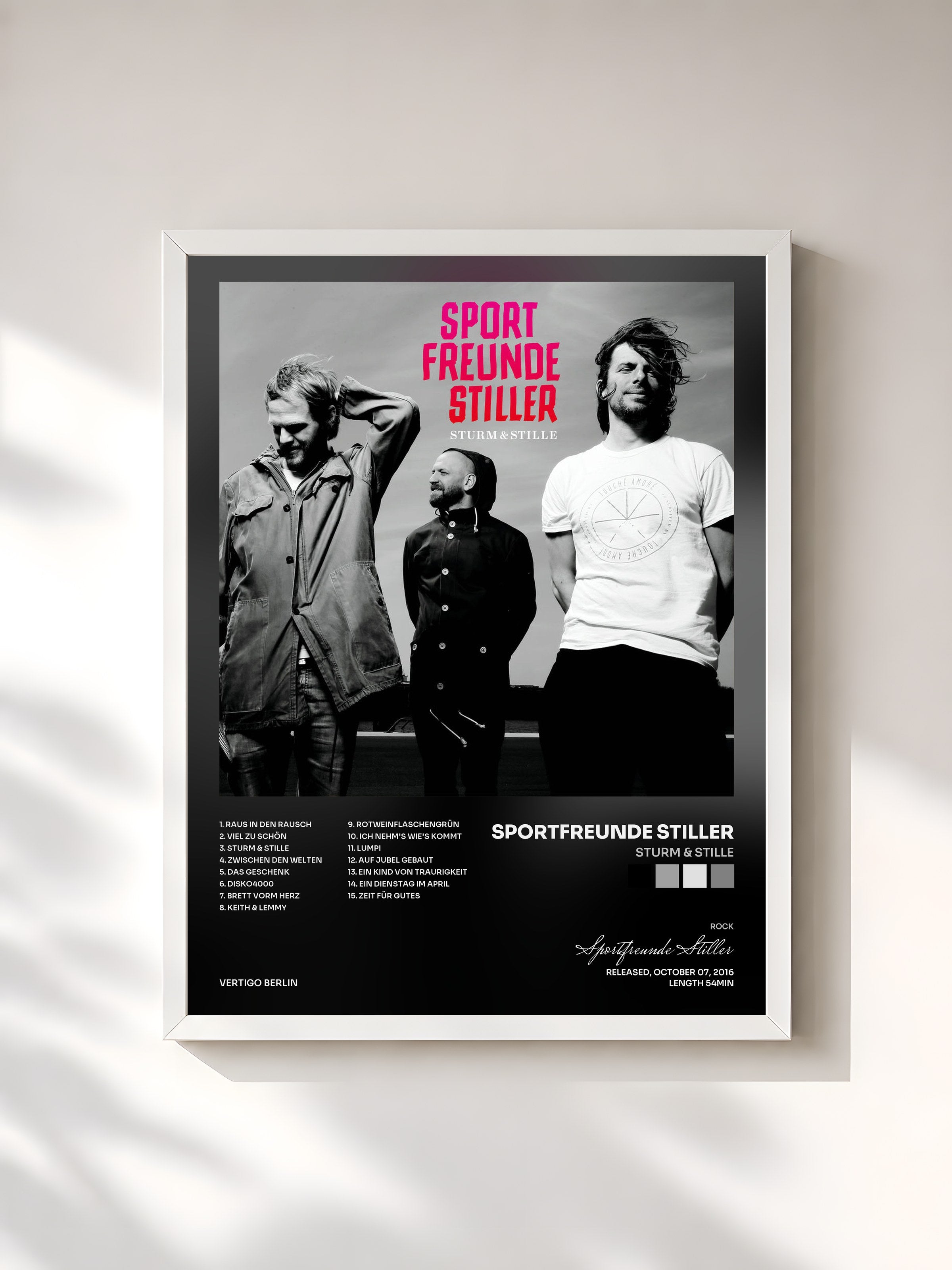 #blanc Tableau de l'album Sturm & Stille de Sportfreunde Stiller, cadre blanc, imprimé et encadré en France