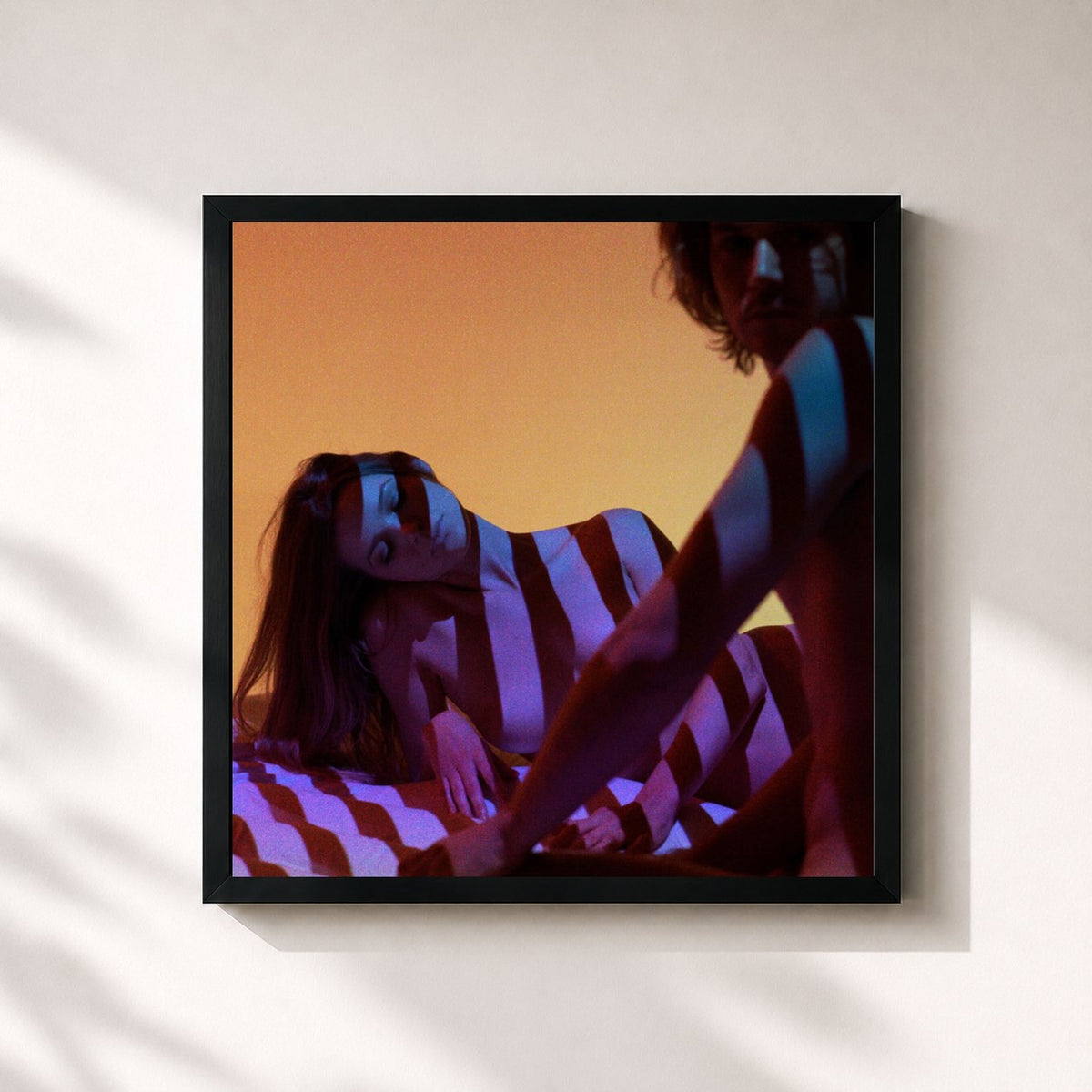 #noir Tableau carré de l'album Swan Song de The Plot In You, cadre noir 32x32 cm