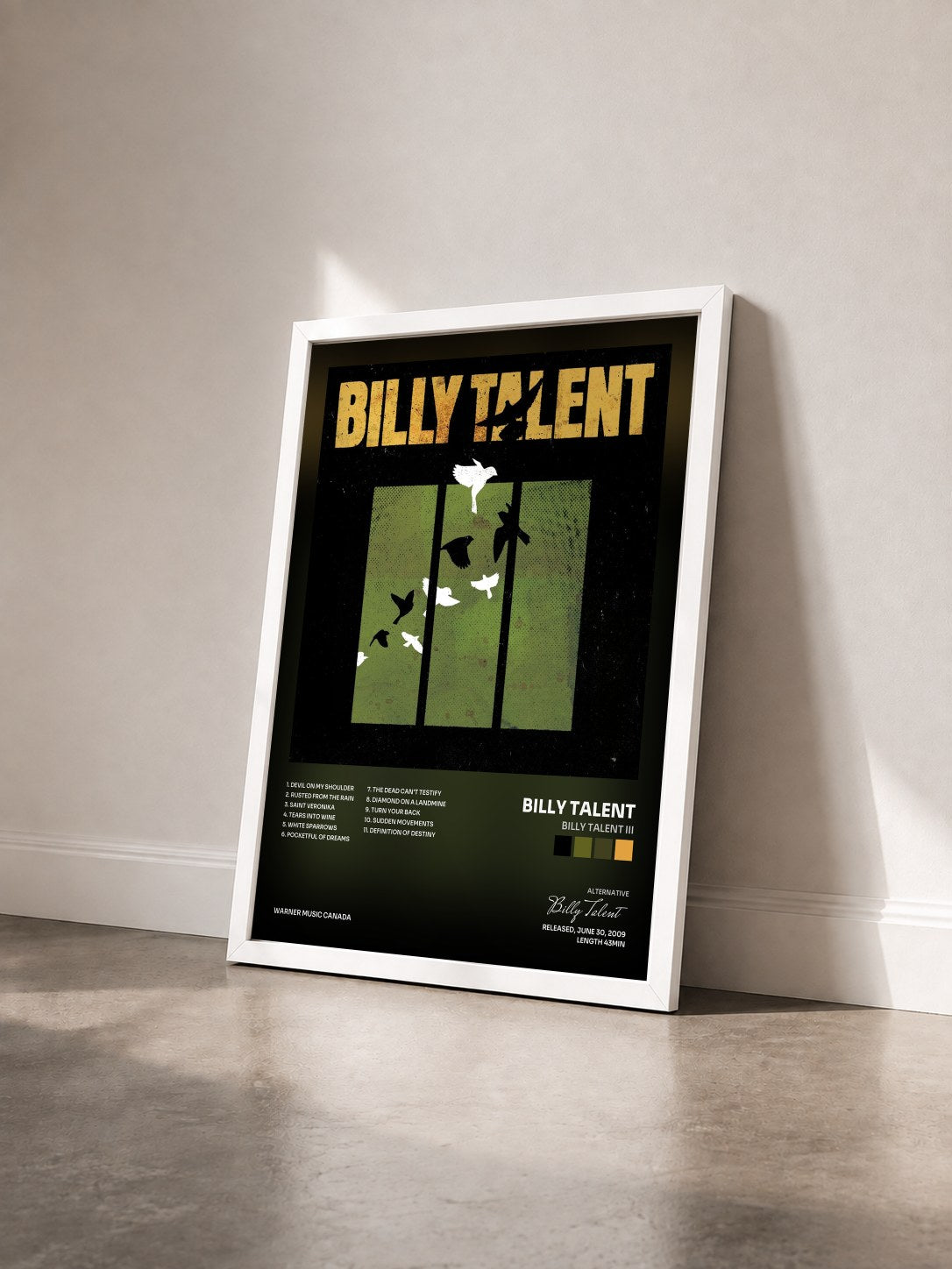 #blanc Billy Talent III von Billy Talent als gerahmter Kunstdruck von schräg gesehen, weißer Rahmen