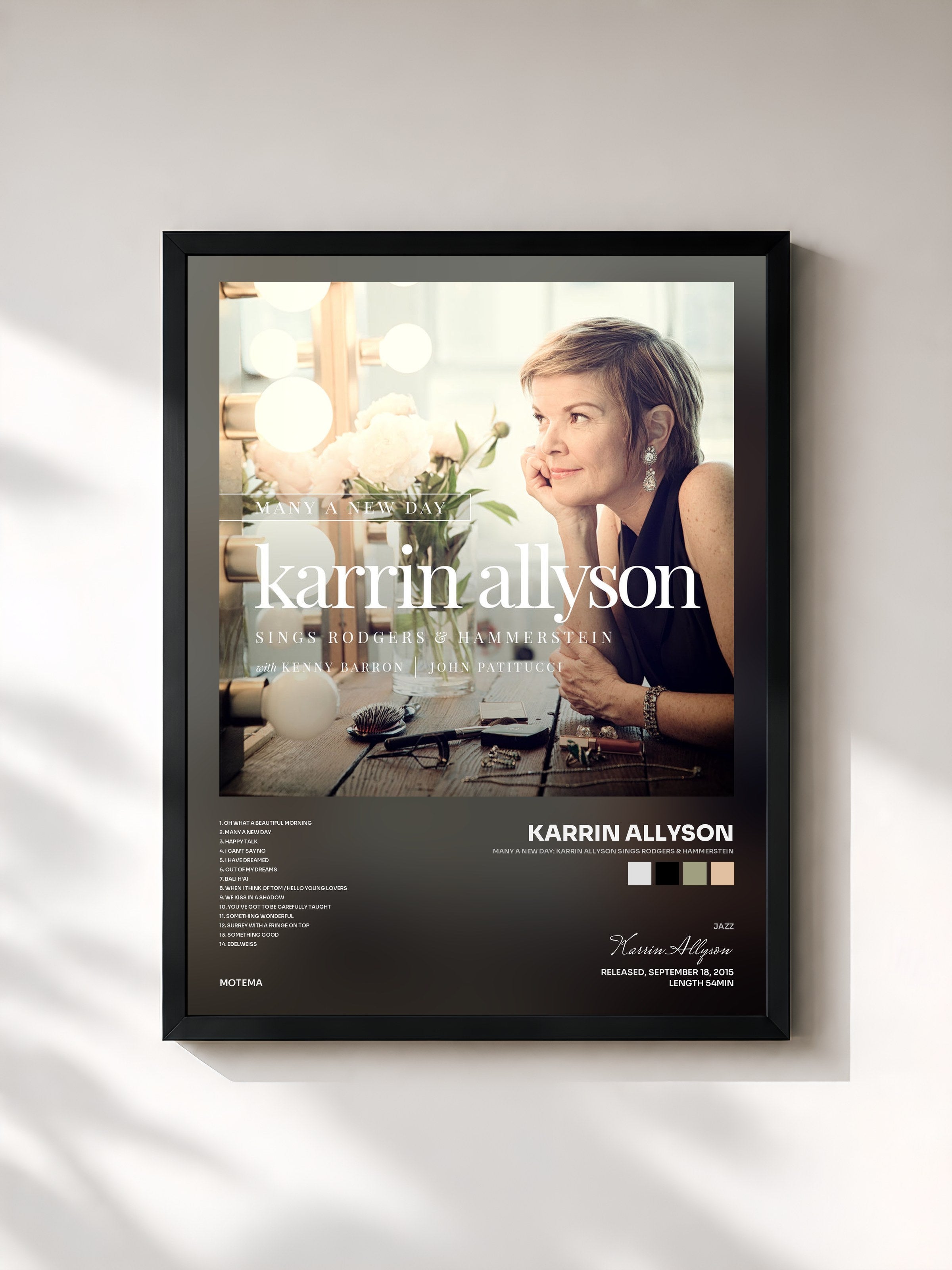 #noir Tableau de l'album Many a New Day: Karrin Allyson Sings Rodgers & Hammerstein de Karrin Allyson, cadre noir, imprimé et encadré en France