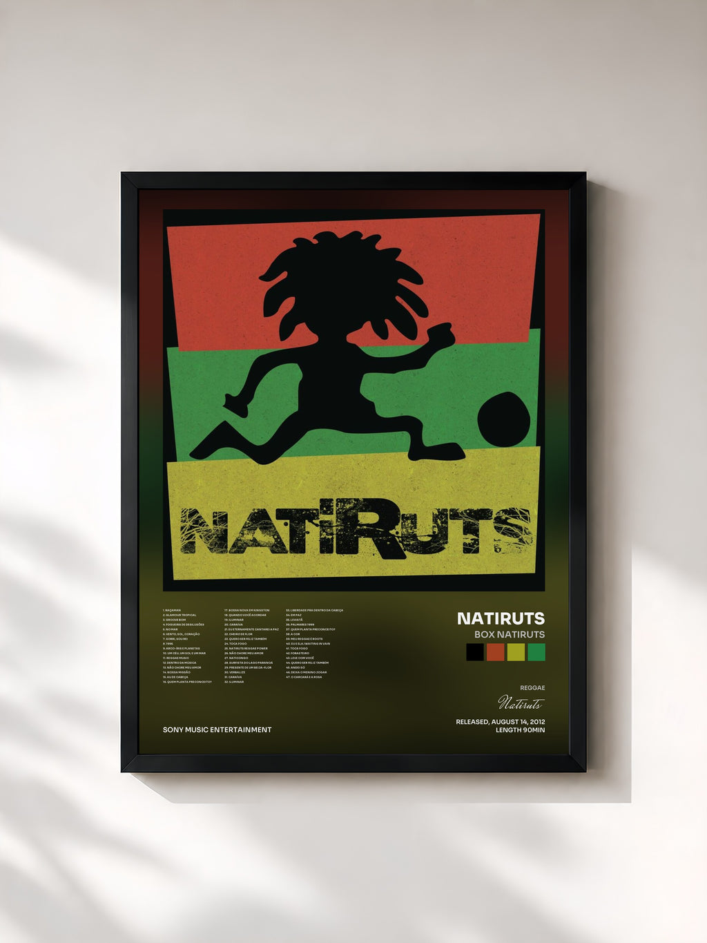 #noir Tableau de l'album Box Natiruts de Natiruts, cadre noir, imprimé et encadré en France